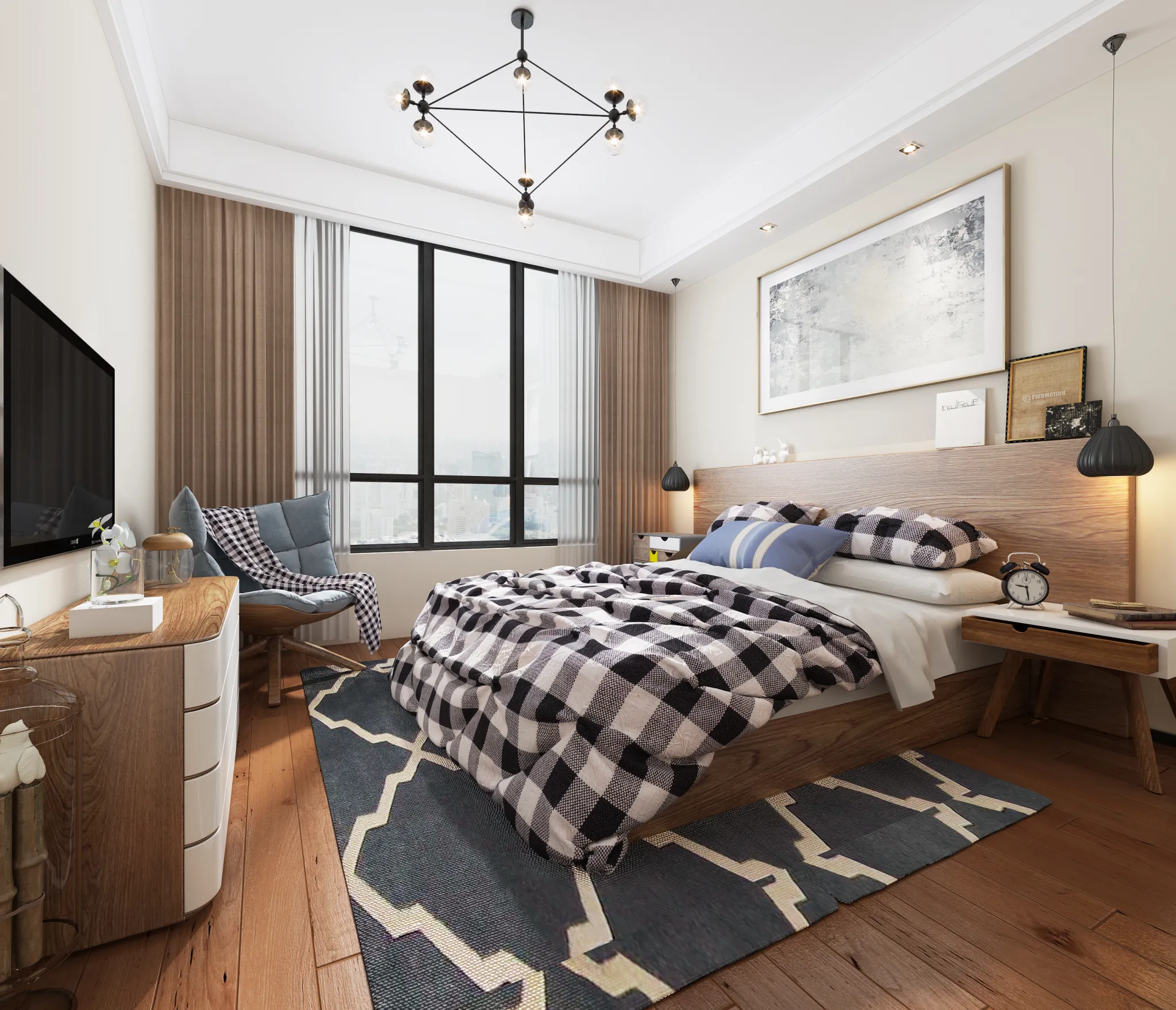 Bedroom 3D Interior Scene - Japanese Style - 014