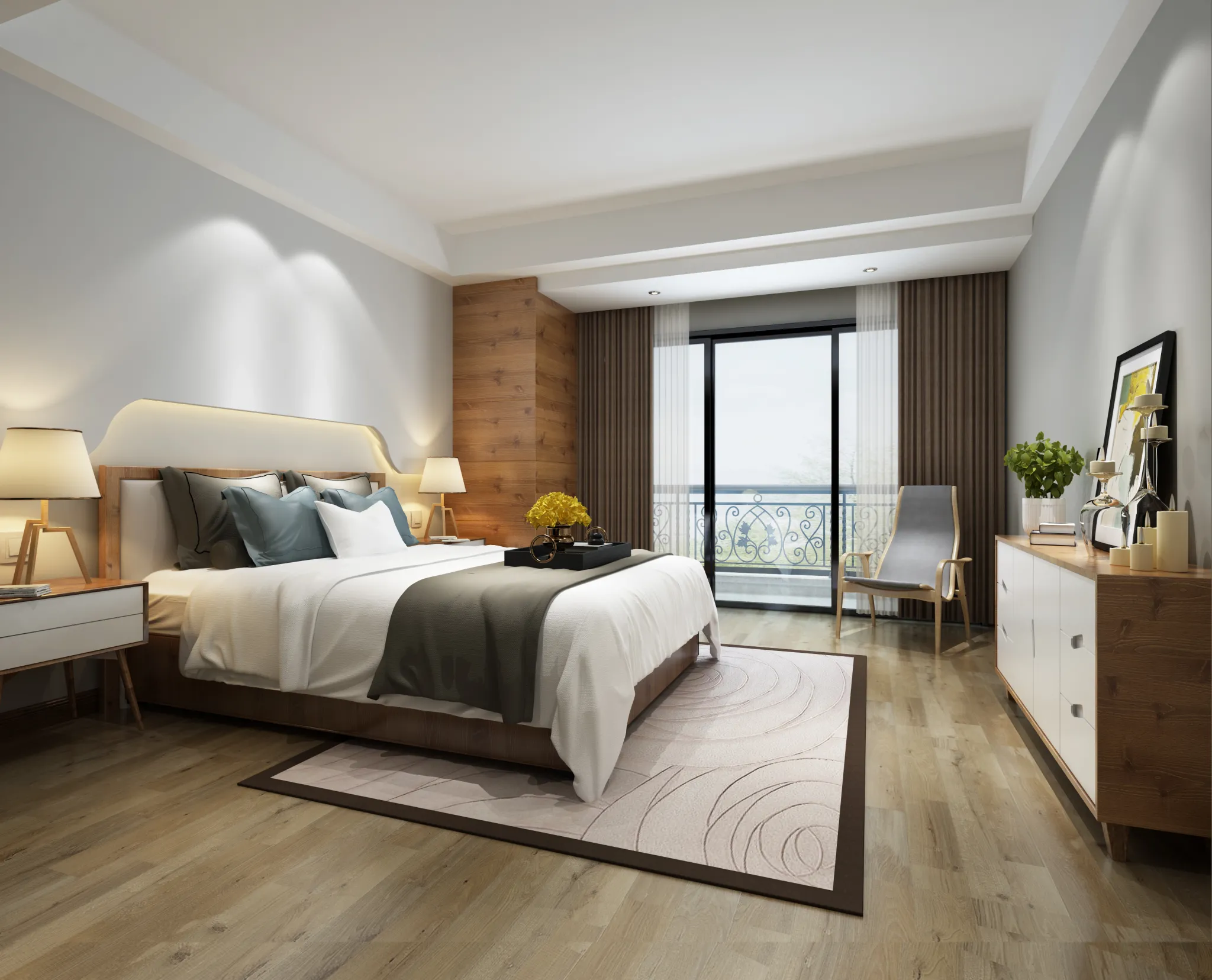 Bedroom 3D Interior Scene - Japanese Style - 016