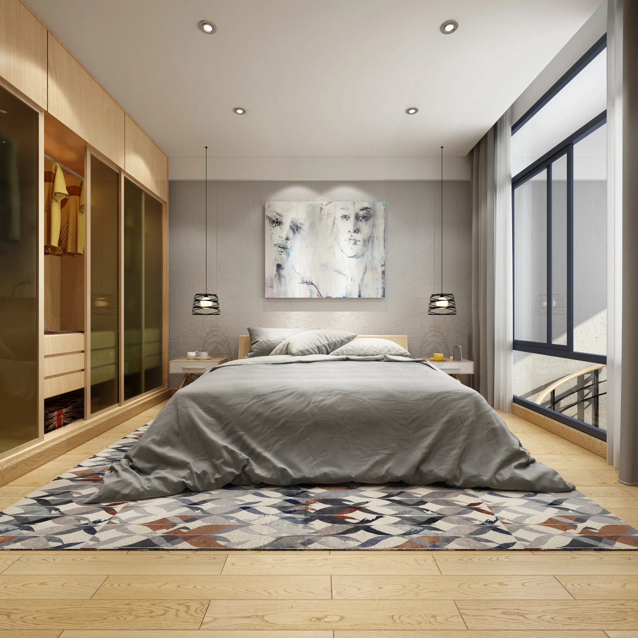 Bedroom 3D Interior Scene - Japanese Style - 017
