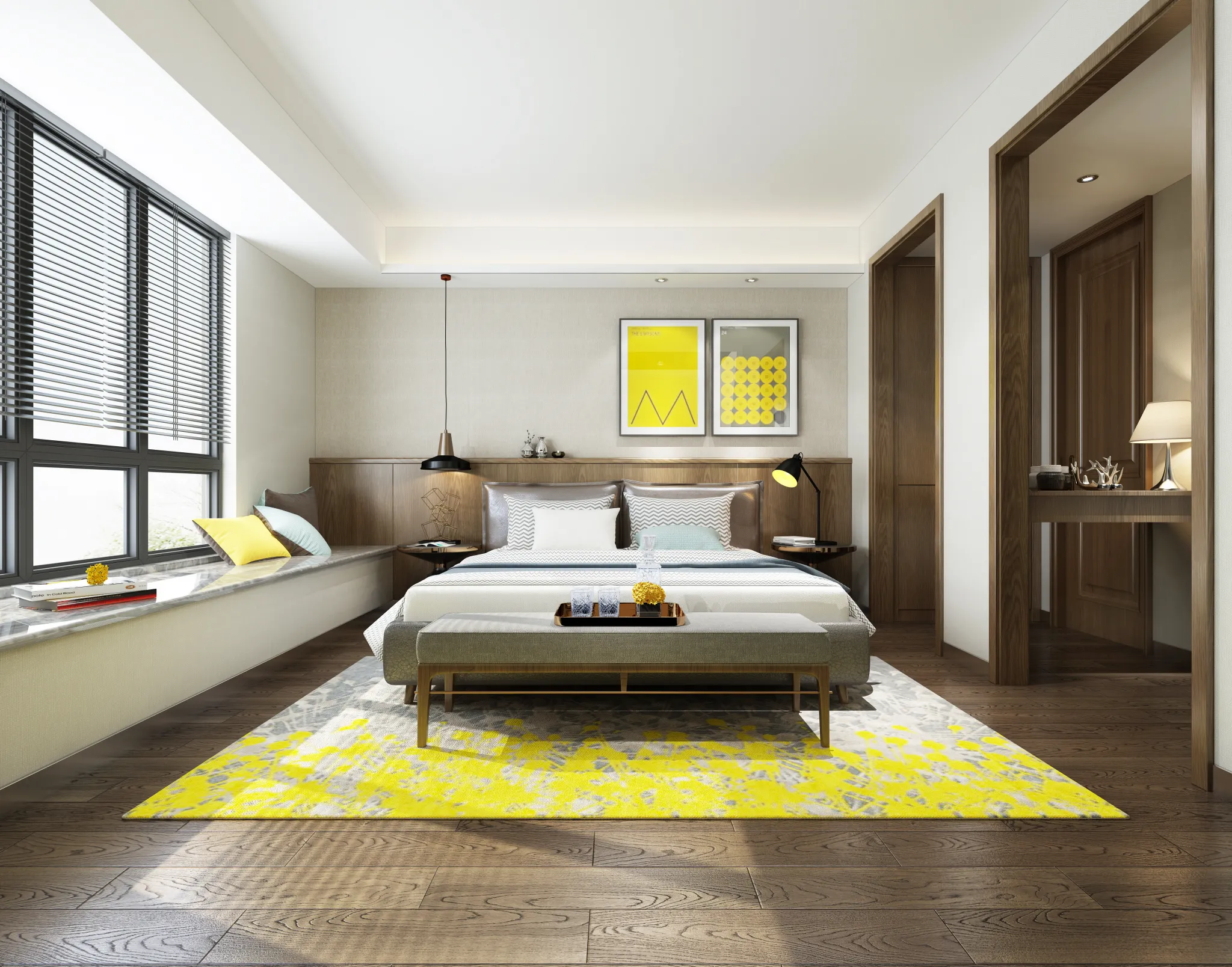 Bedroom 3D Interior Scene - Japanese Style - 019