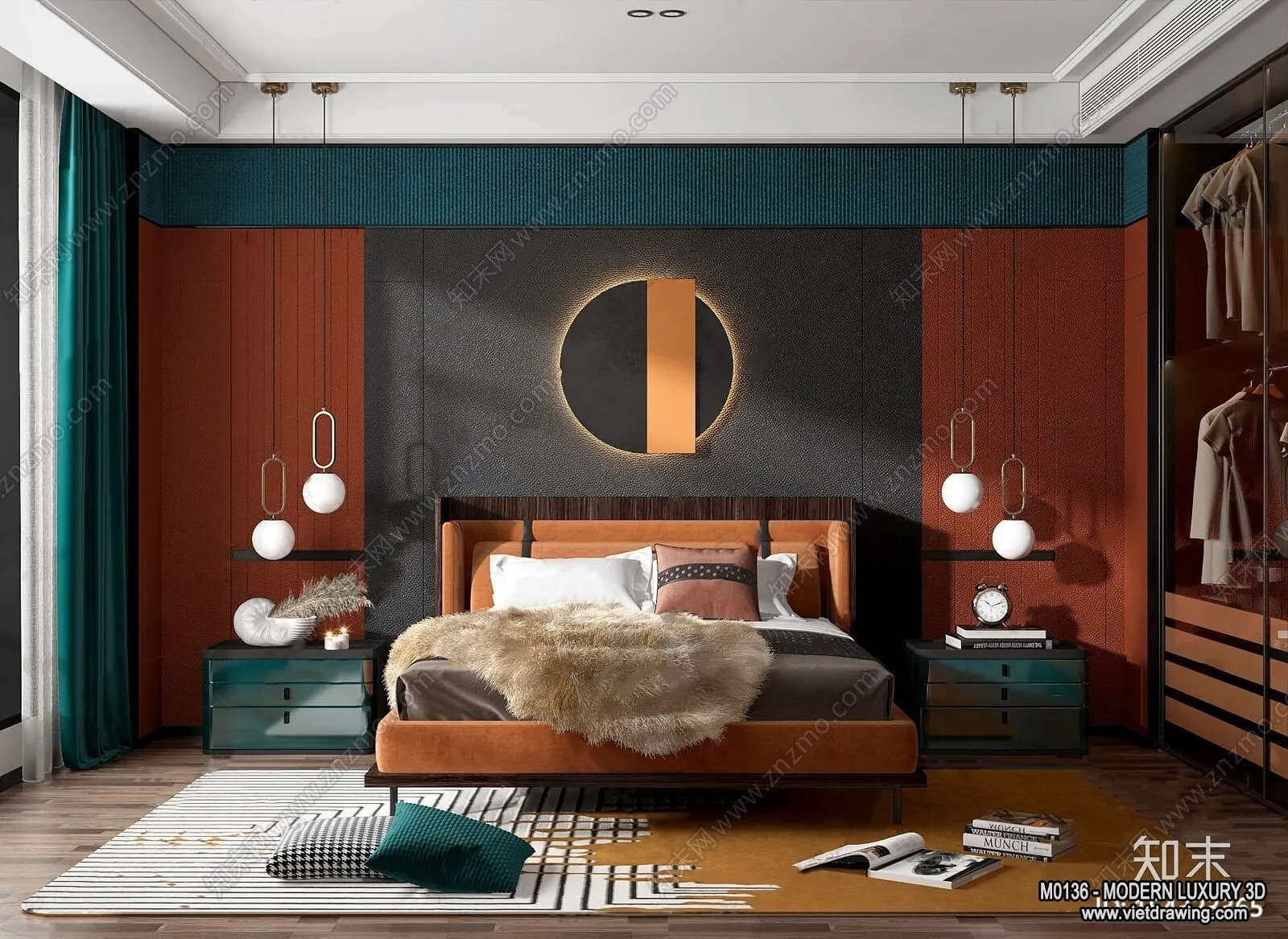 Bedroom - 3D Interior Scene - Luxury Style - 001