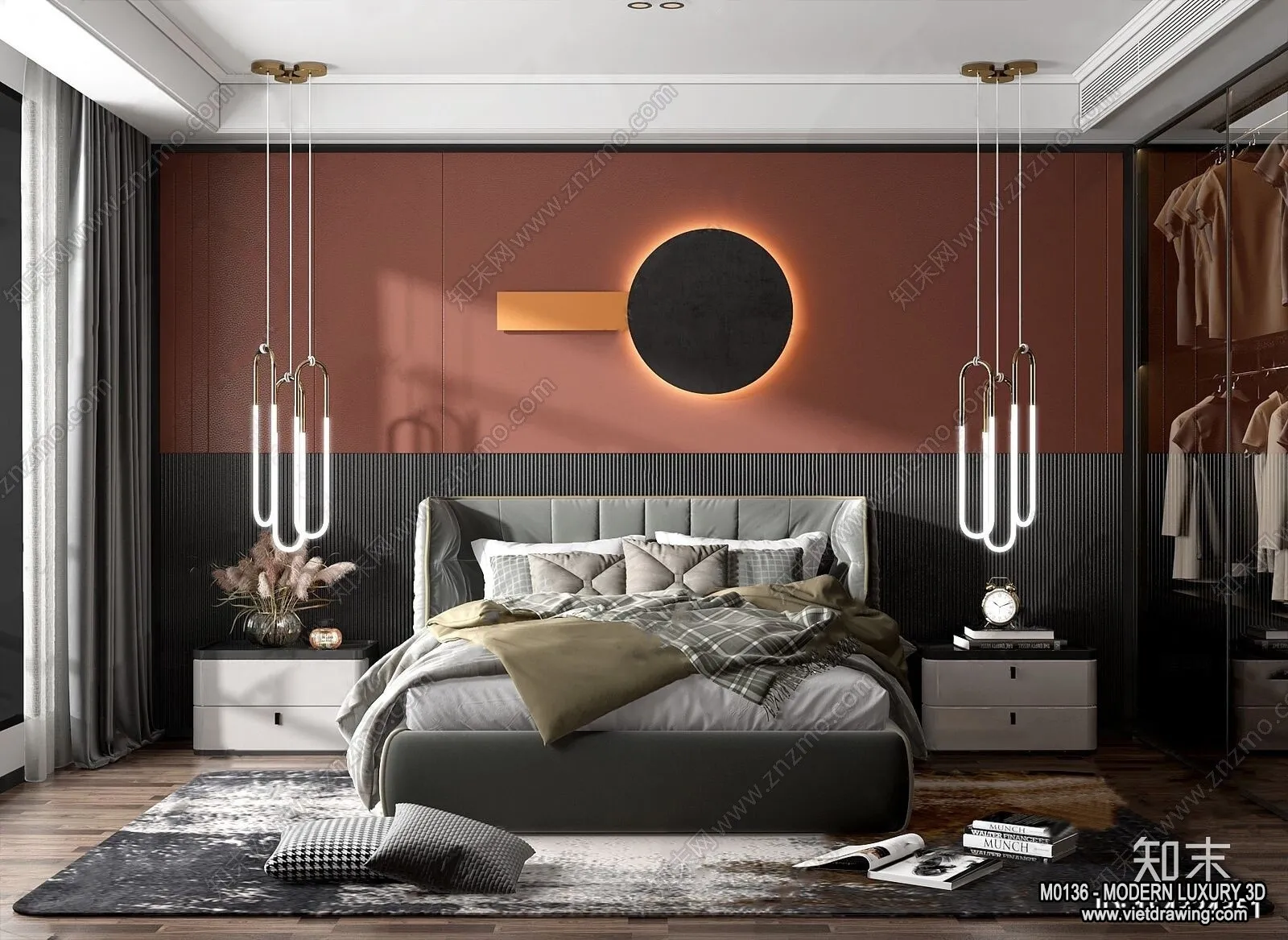 Bedroom - 3D Interior Scene - Luxury Style - 002