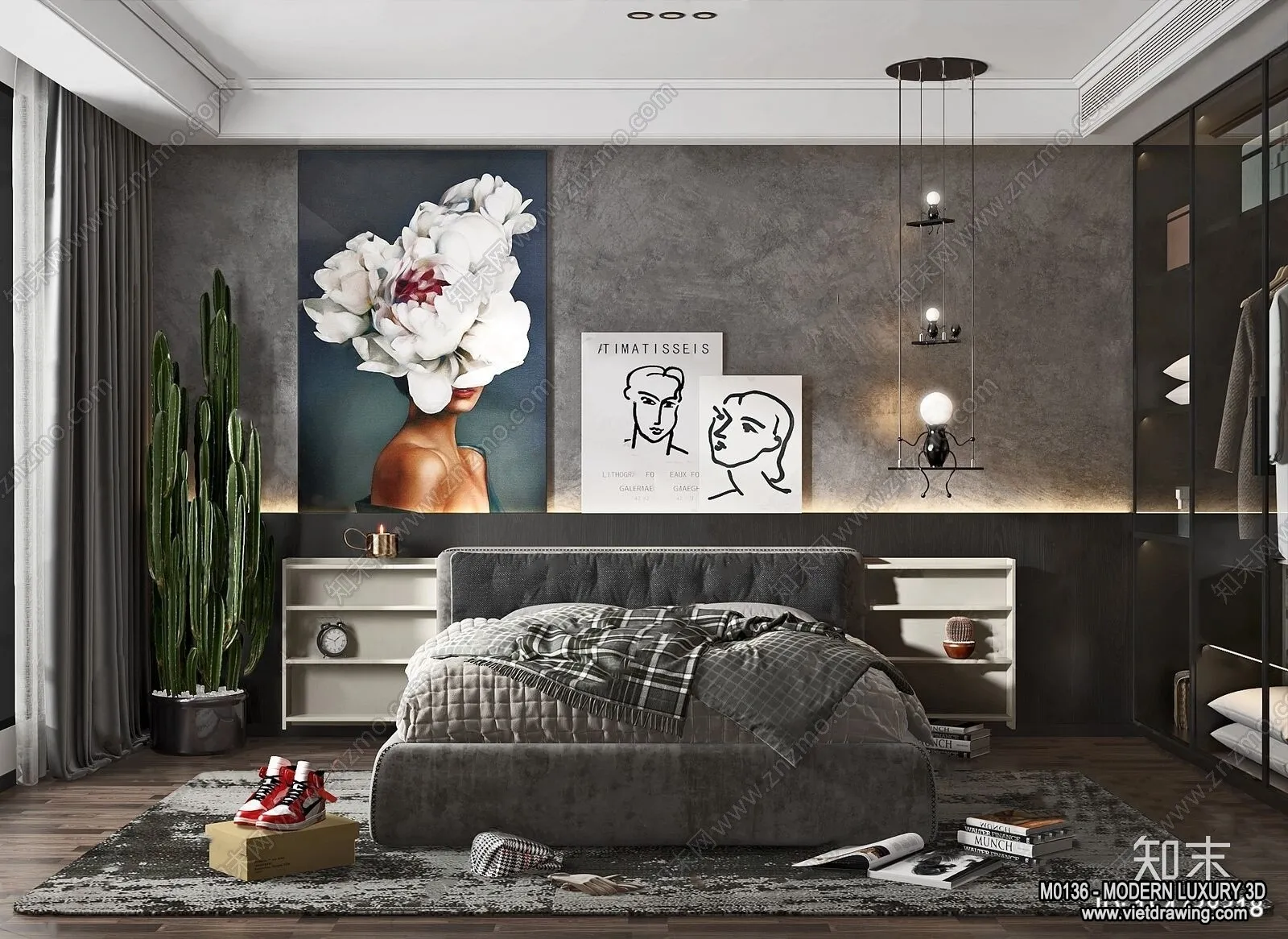 Bedroom - 3D Interior Scene - Luxury Style - 006