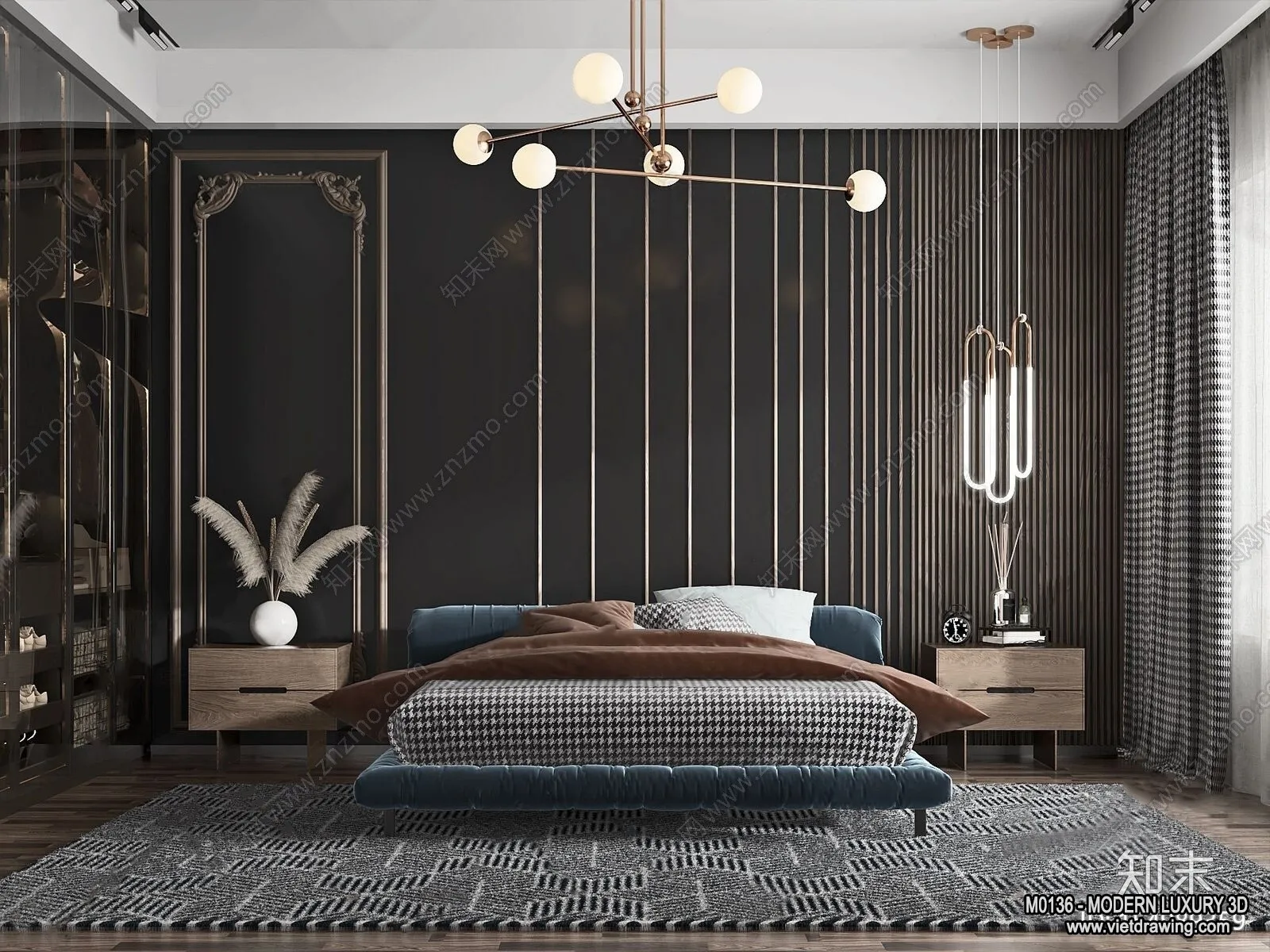 Bedroom - 3D Interior Scene - Luxury Style - 007