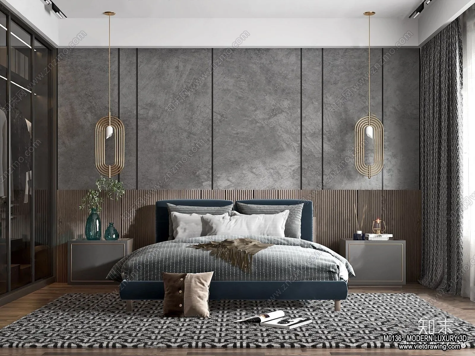 Bedroom - 3D Interior Scene - Luxury Style - 009
