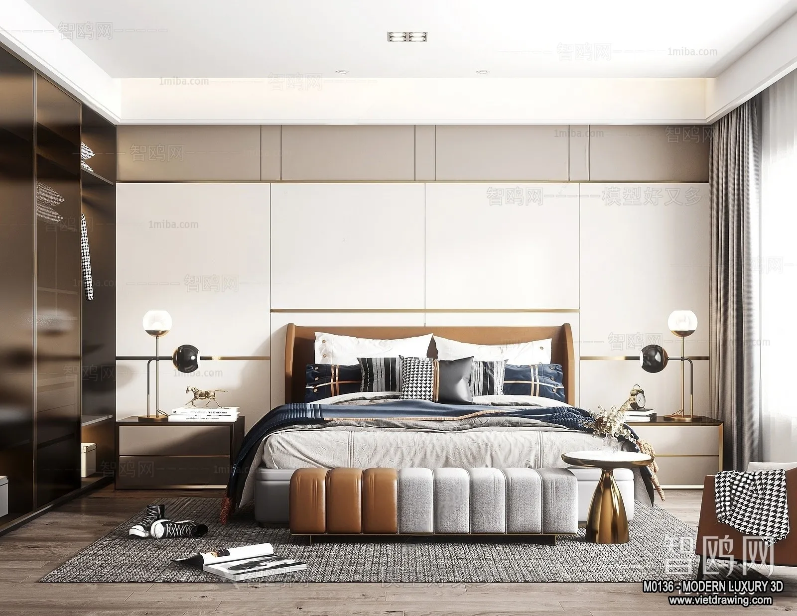 Bedroom - 3D Interior Scene - Luxury Style - 010