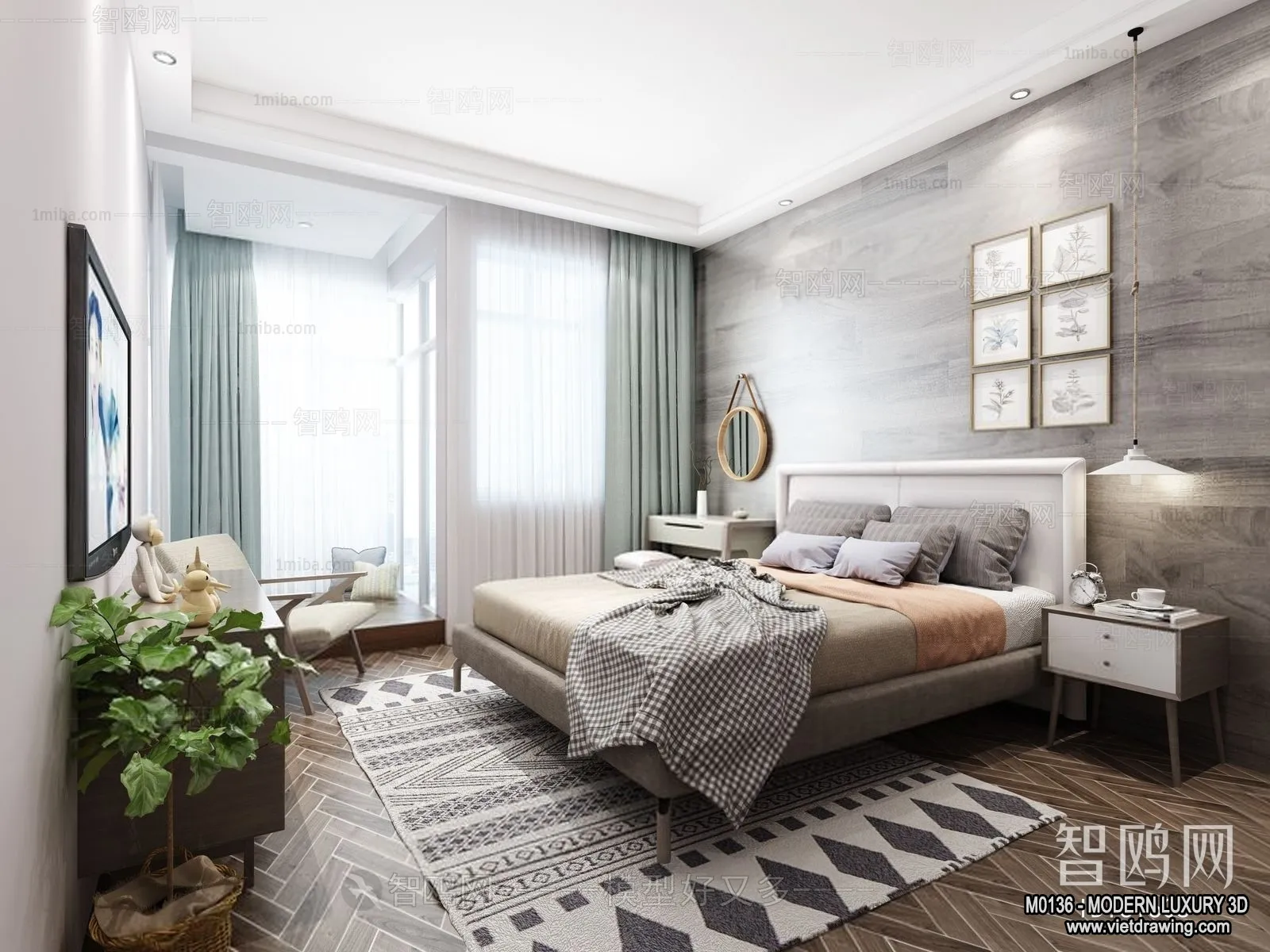 Bedroom - 3D Interior Scene - Luxury Style - 011