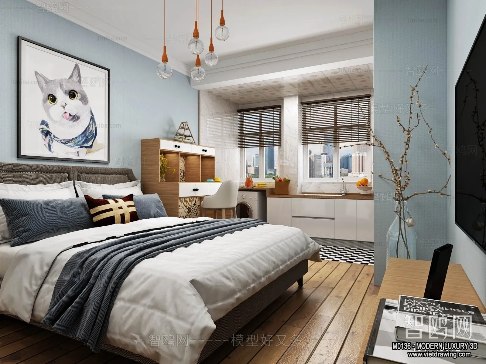 Bedroom - 3D Interior Scene - Luxury Style - 012