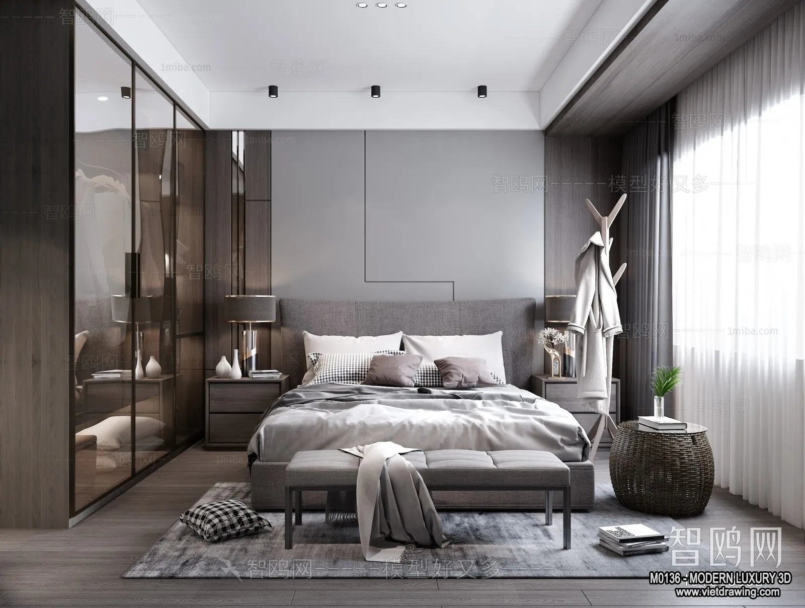 Bedroom - 3D Interior Scene - Luxury Style - 015