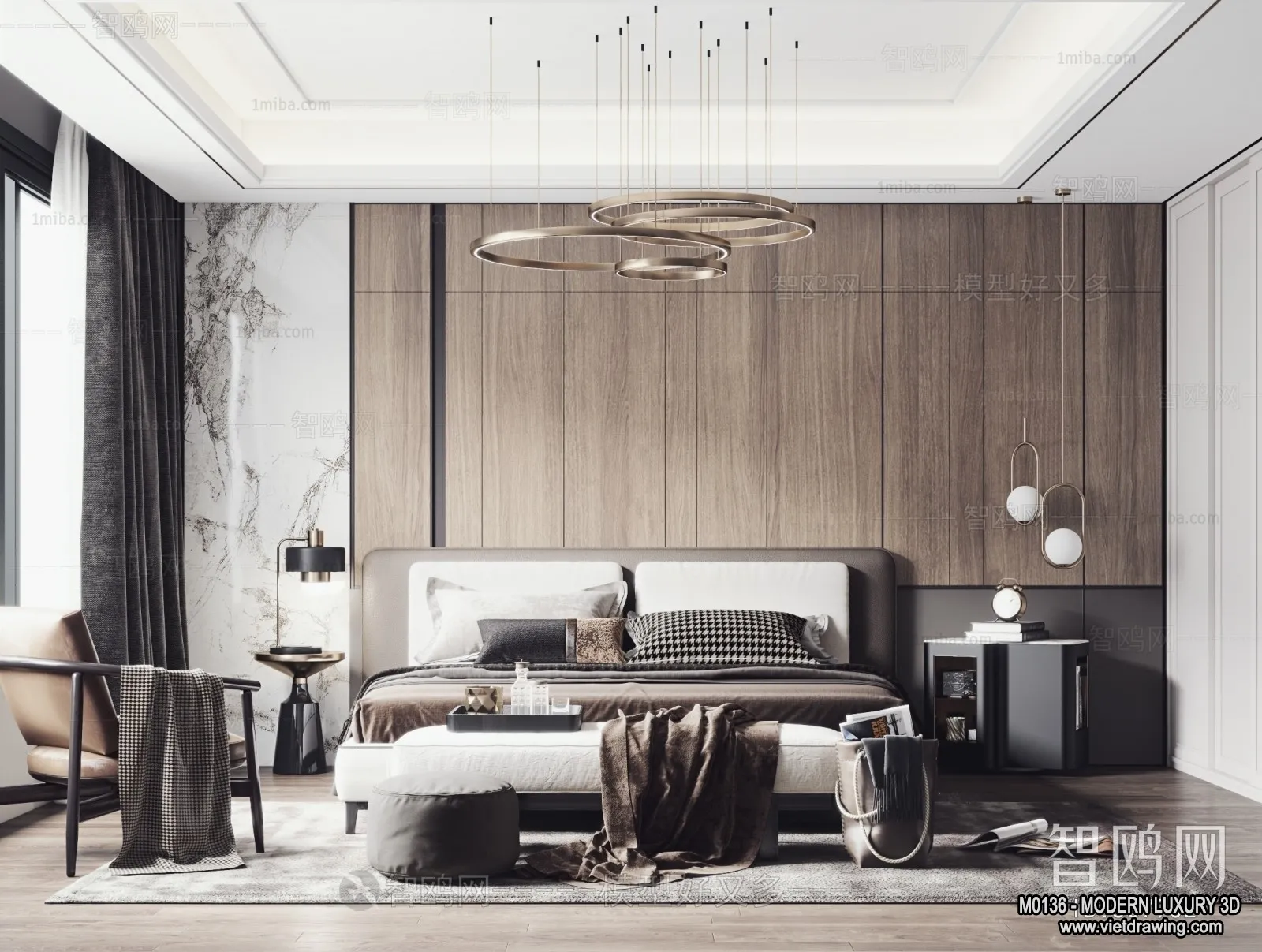 Bedroom - 3D Interior Scene - Luxury Style - 016