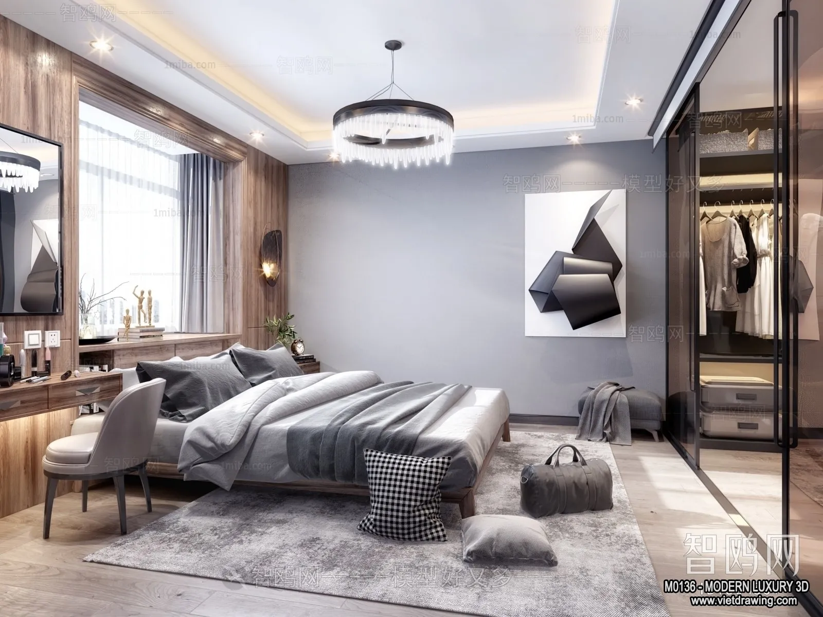 Bedroom - 3D Interior Scene - Luxury Style - 019
