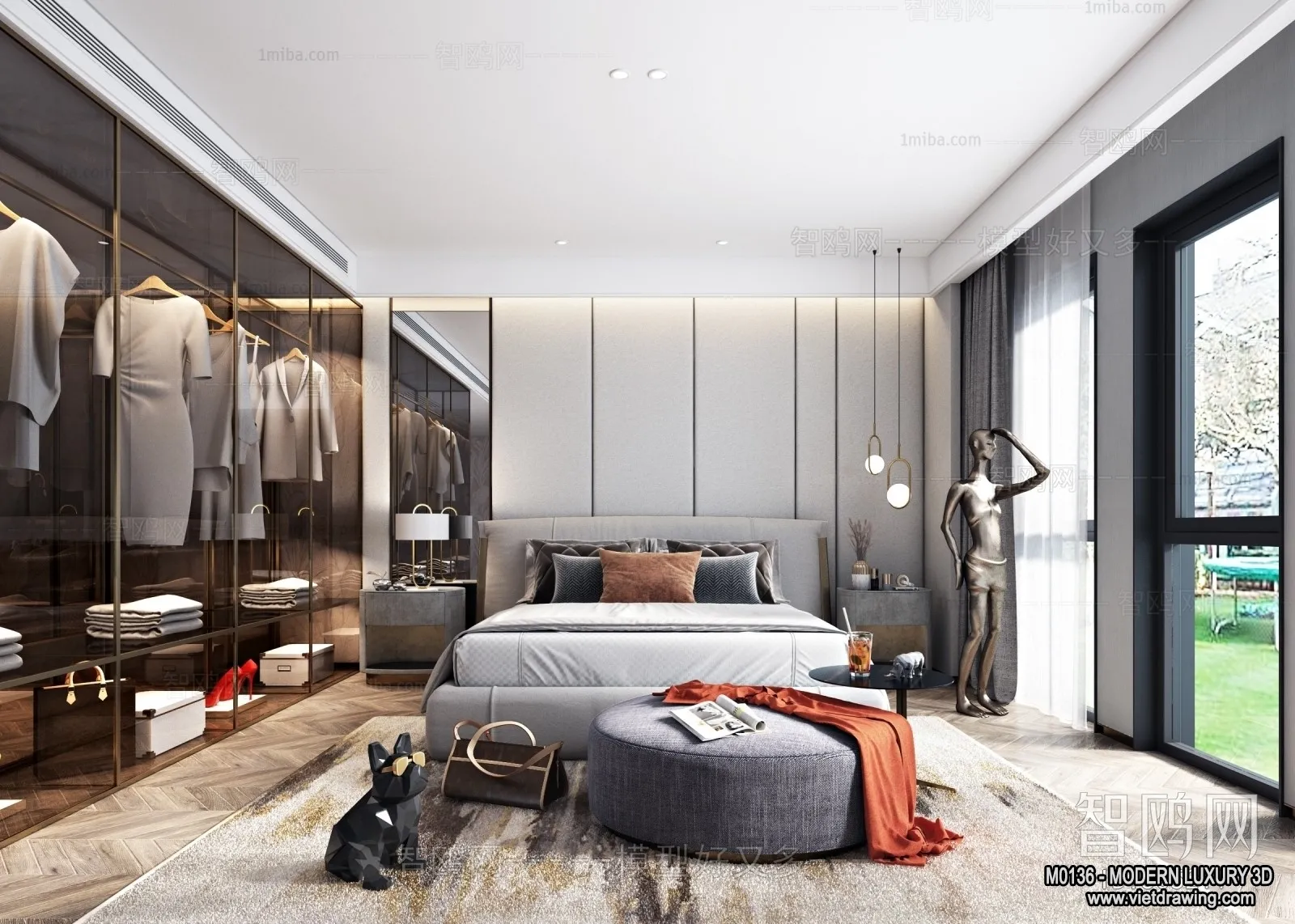 Bedroom - 3D Interior Scene - Luxury Style - 020