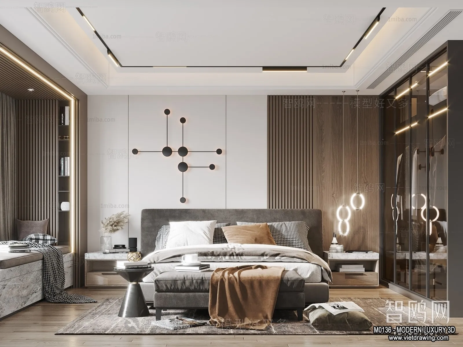 Bedroom - 3D Interior Scene - Luxury Style - 021