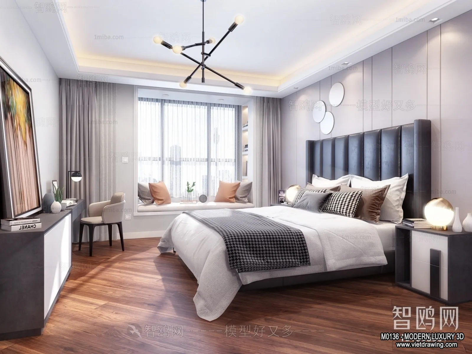 Bedroom - 3D Interior Scene - Luxury Style - 022