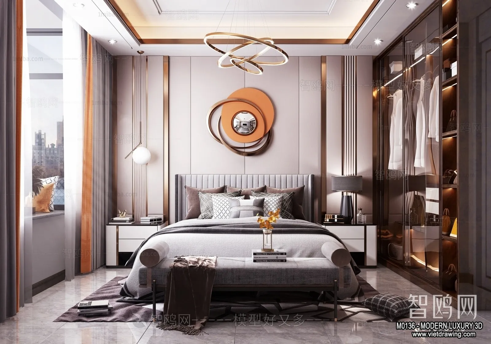 Bedroom - 3D Interior Scene - Luxury Style - 026