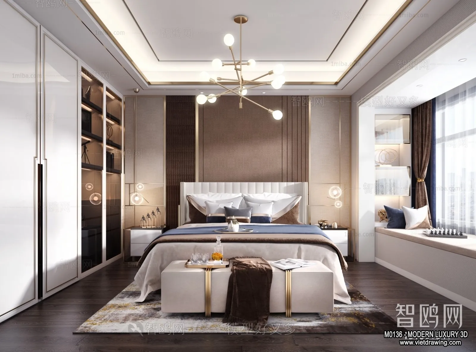 Bedroom - 3D Interior Scene - Luxury Style - 030
