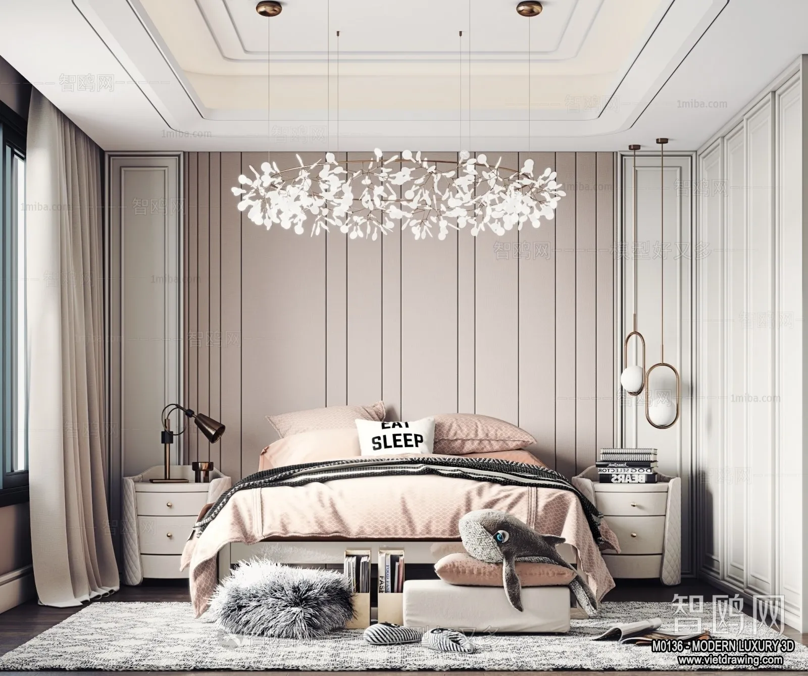 Bedroom - 3D Interior Scene - Luxury Style - 031