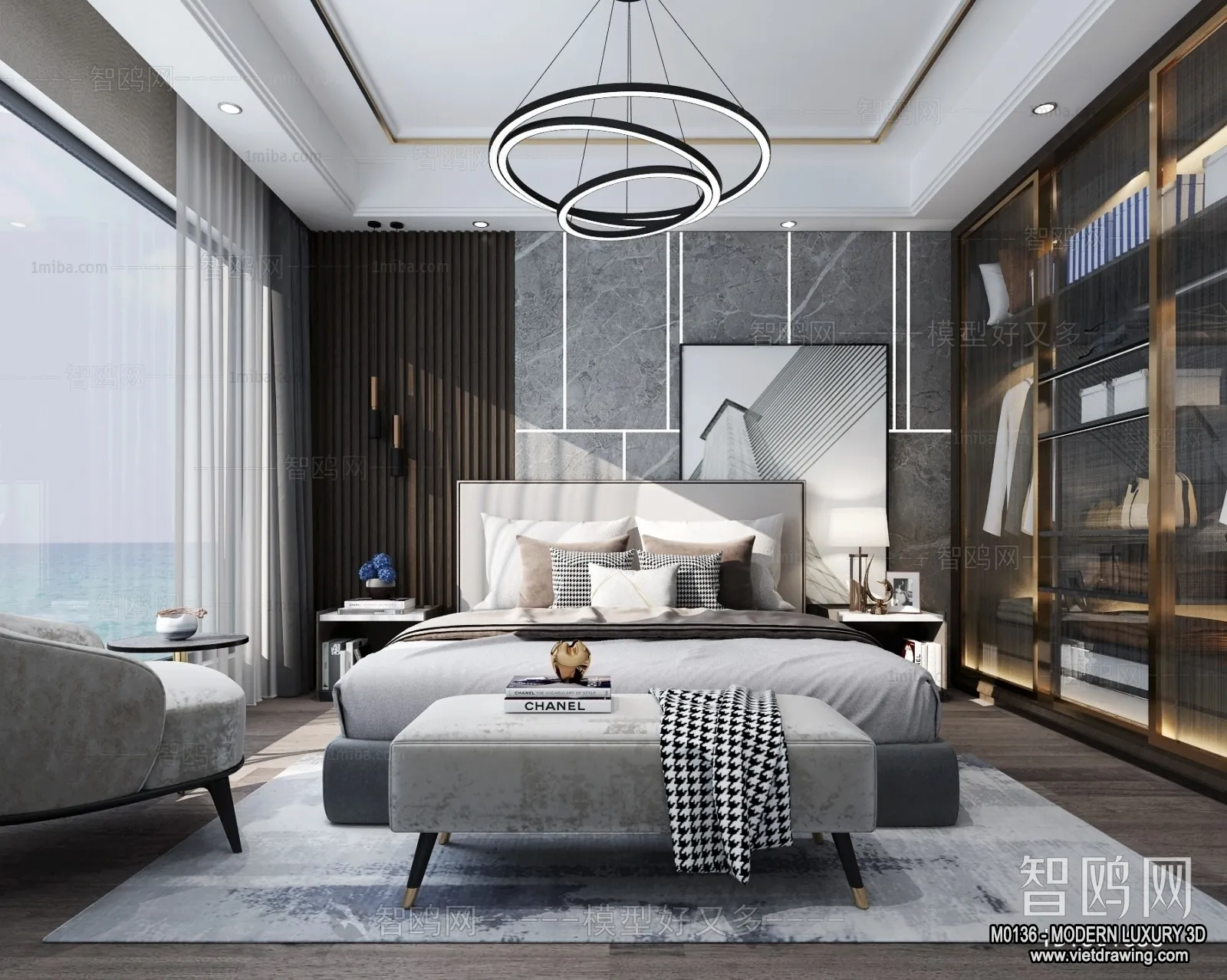 Bedroom - 3D Interior Scene - Luxury Style - 034