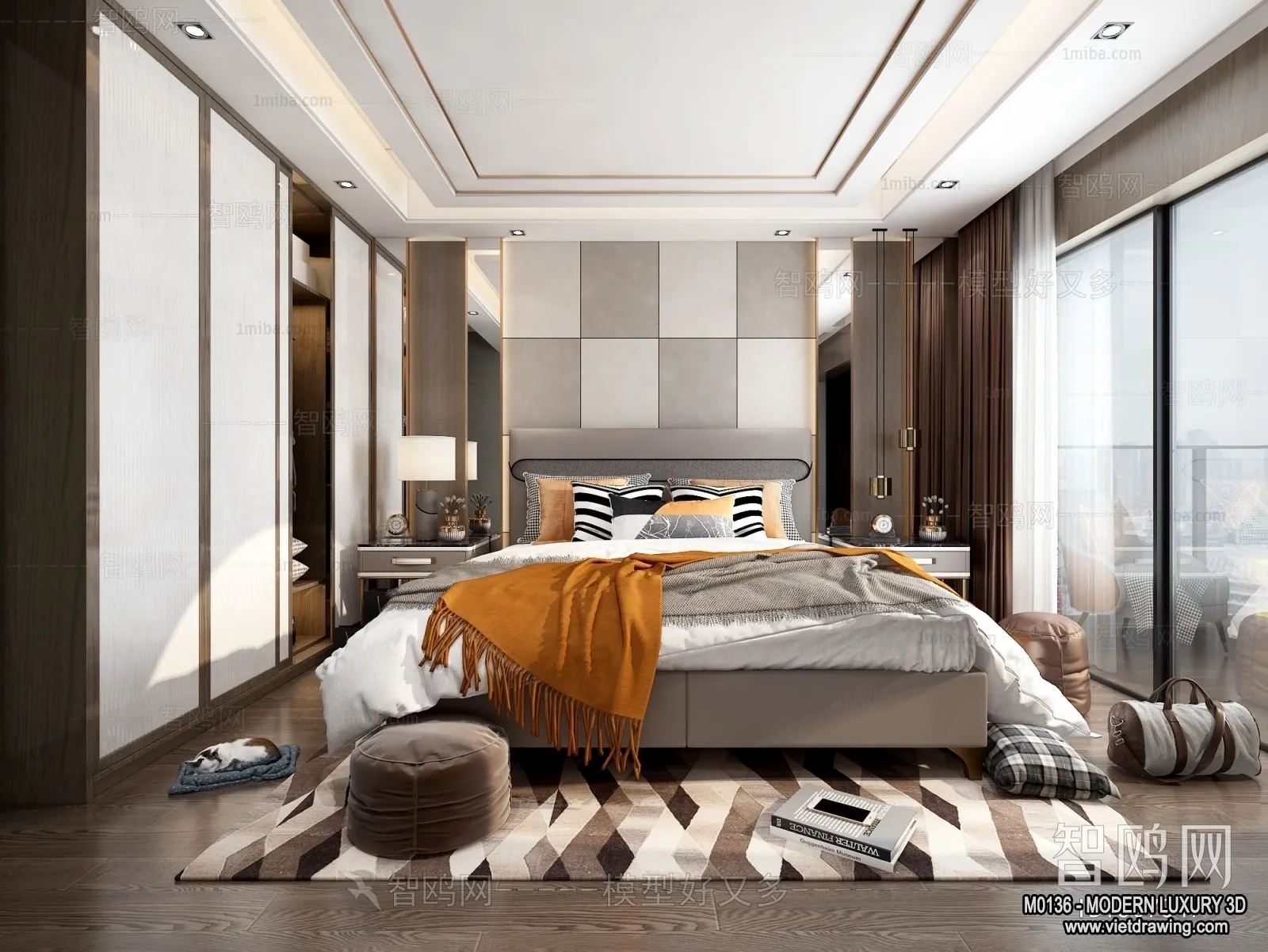 Bedroom - 3D Interior Scene - Luxury Style - 035