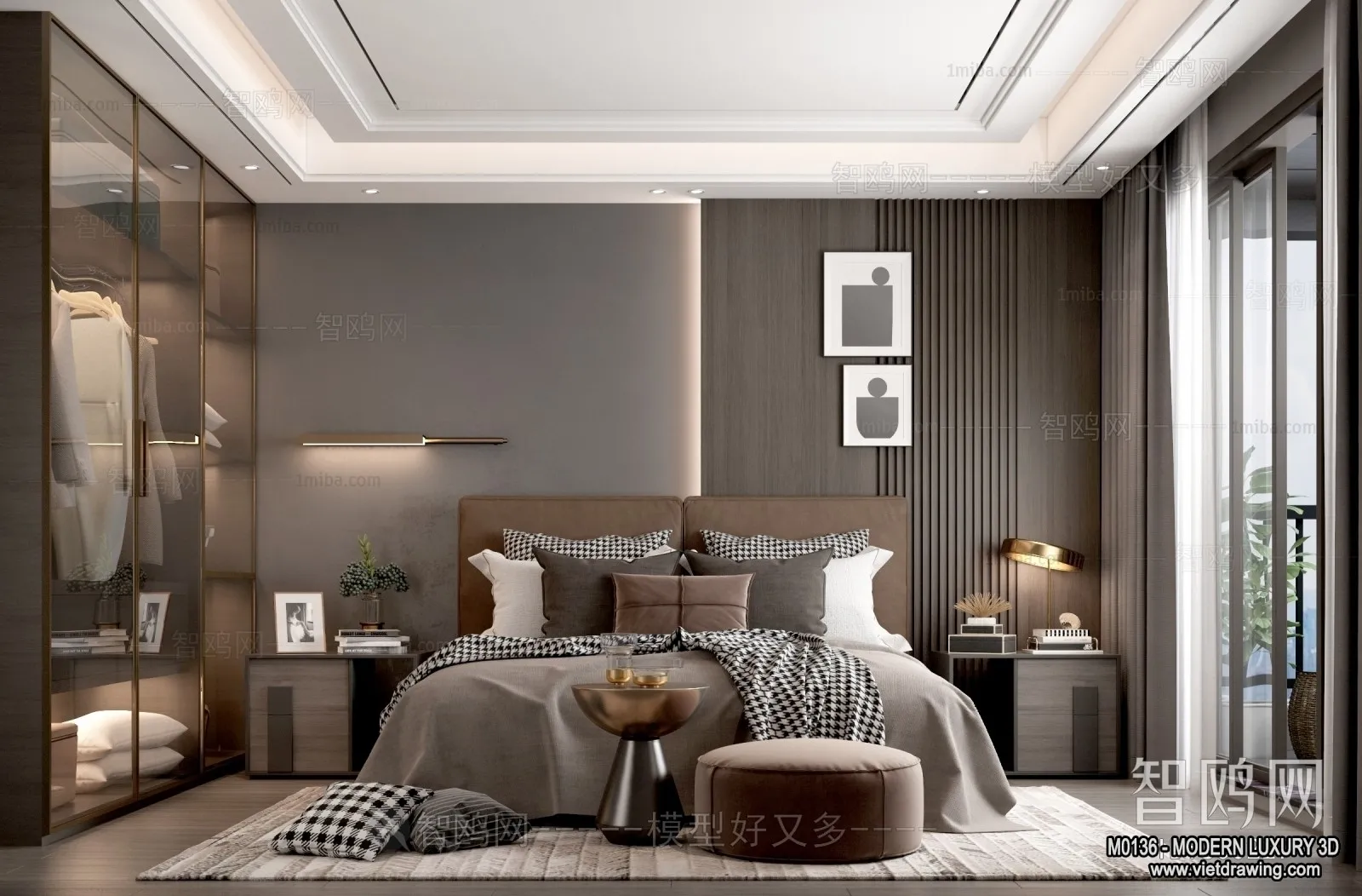 Bedroom - 3D Interior Scene - Luxury Style - 042