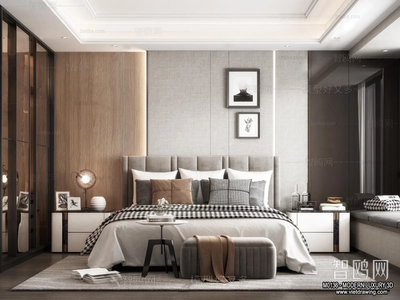 Bedroom - 3D Interior Scene - Luxury Style - 047