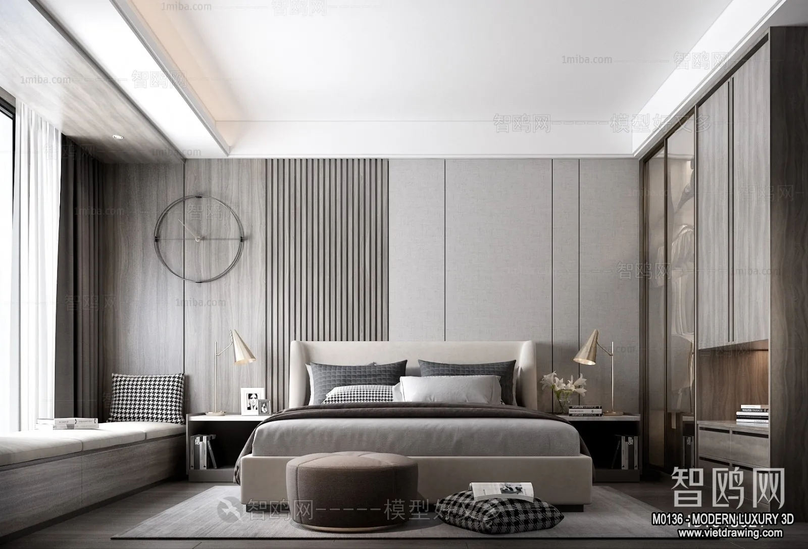 Bedroom - 3D Interior Scene - Luxury Style - 048