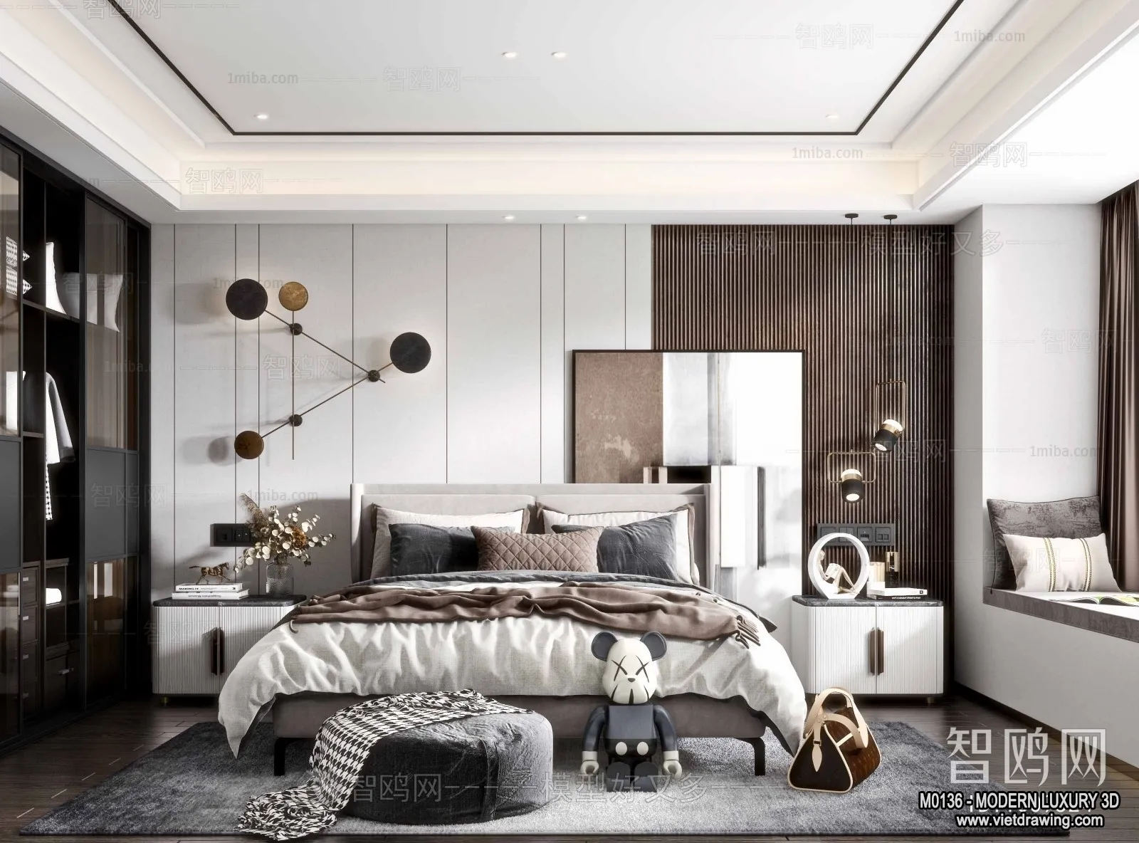 Bedroom - 3D Interior Scene - Luxury Style - 050