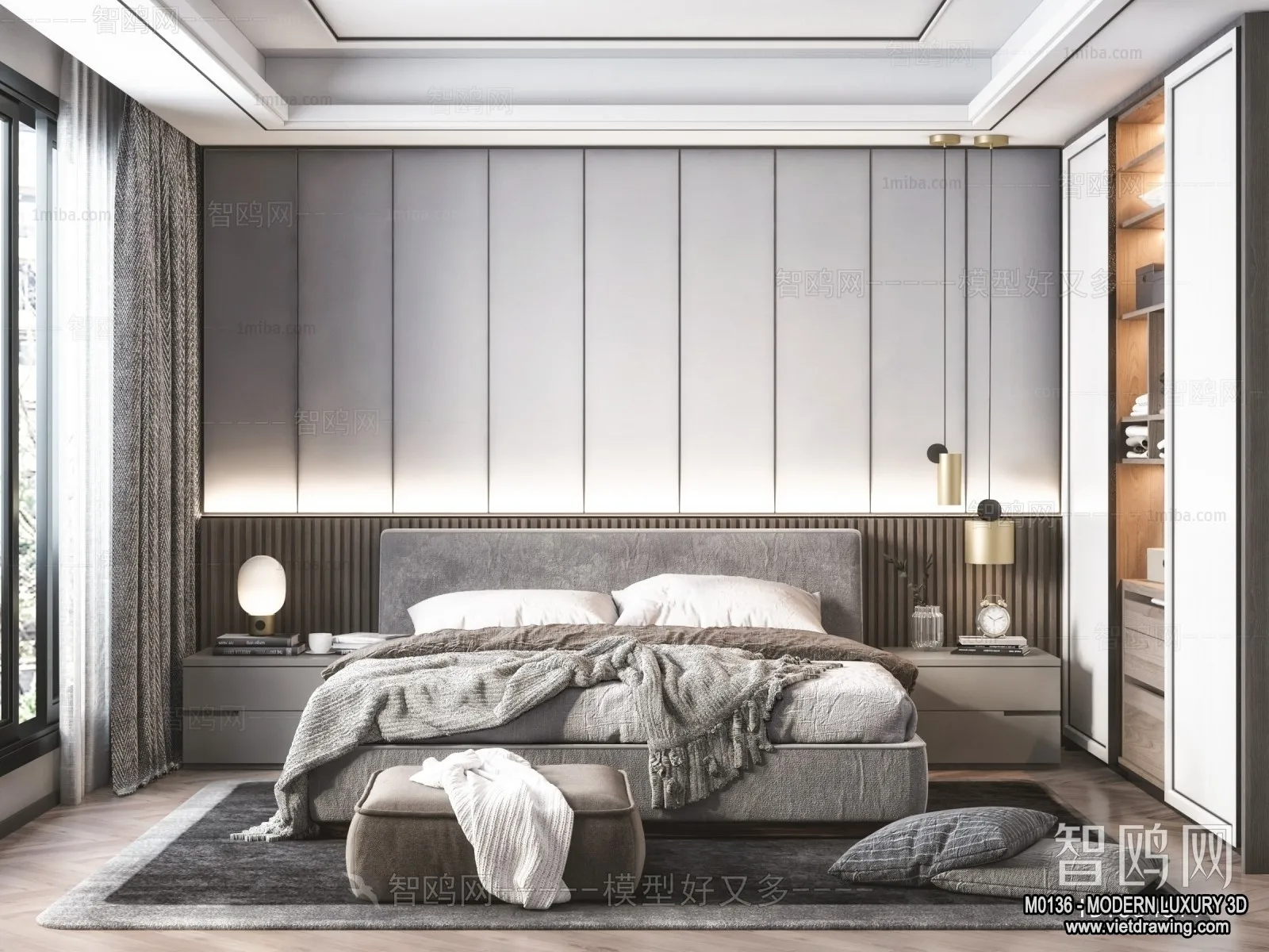 Bedroom - 3D Interior Scene - Luxury Style - 051