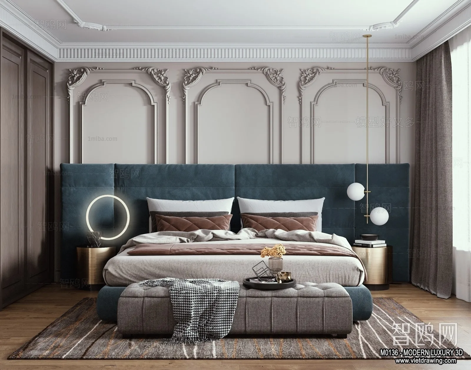 Bedroom - 3D Interior Scene - Luxury Style - 053