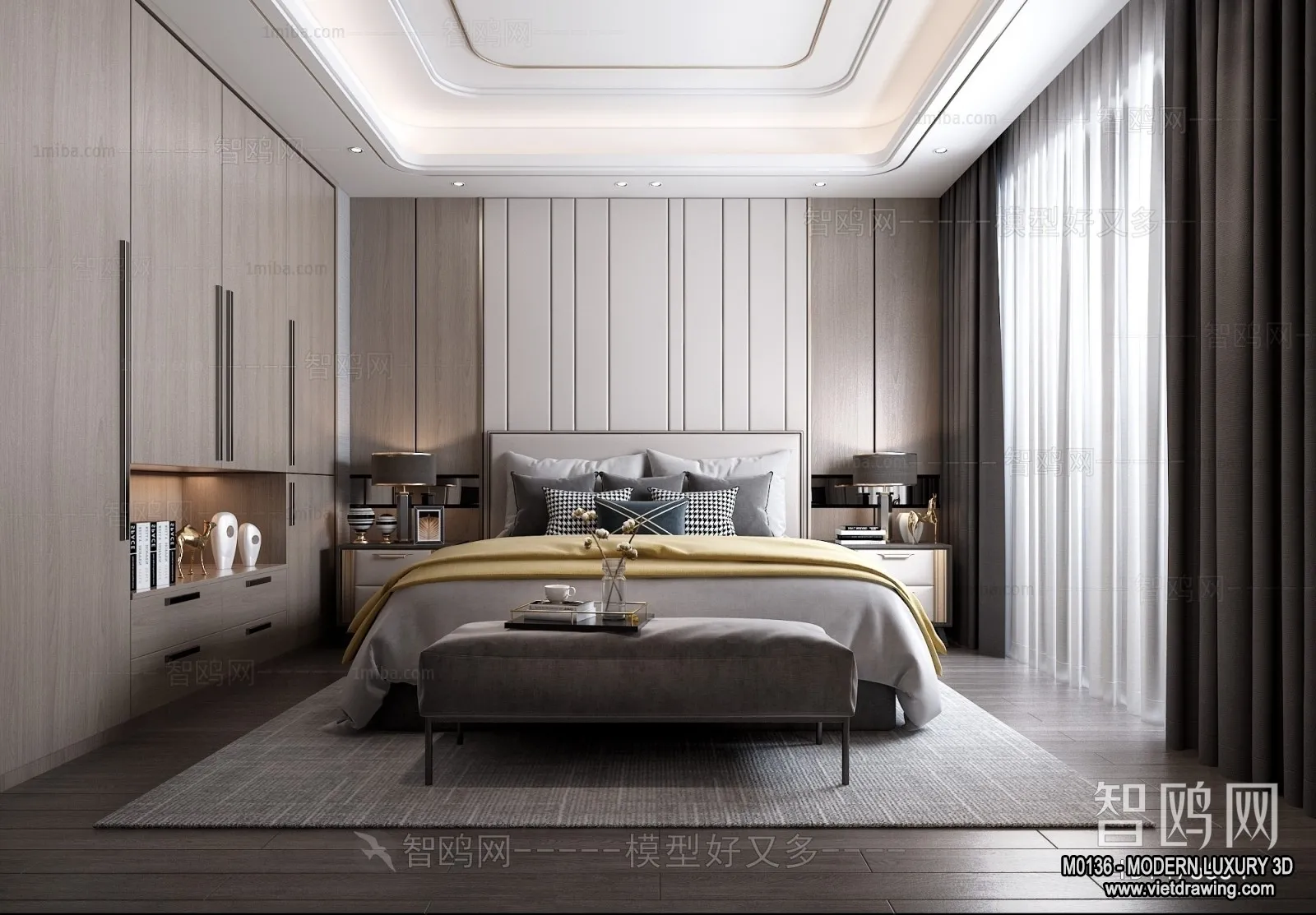 Bedroom - 3D Interior Scene - Luxury Style - 059