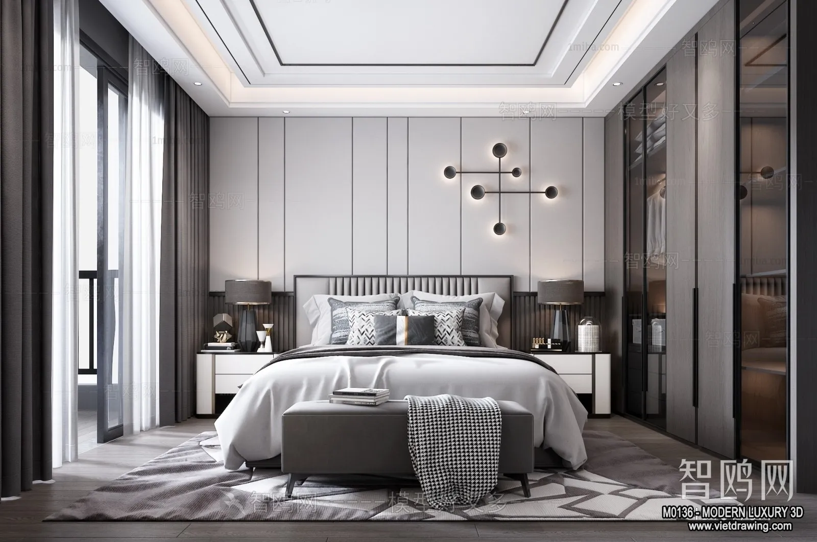 Bedroom - 3D Interior Scene - Luxury Style - 060
