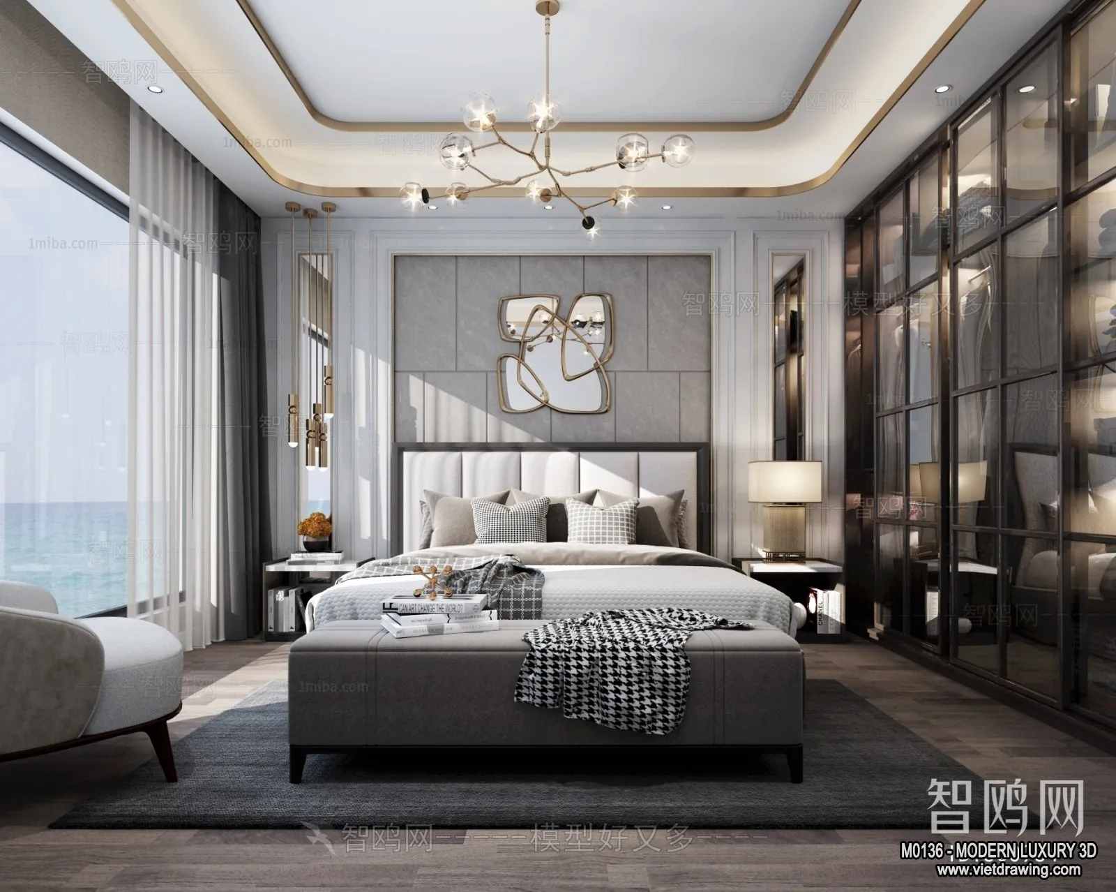Bedroom - 3D Interior Scene - Luxury Style - 061
