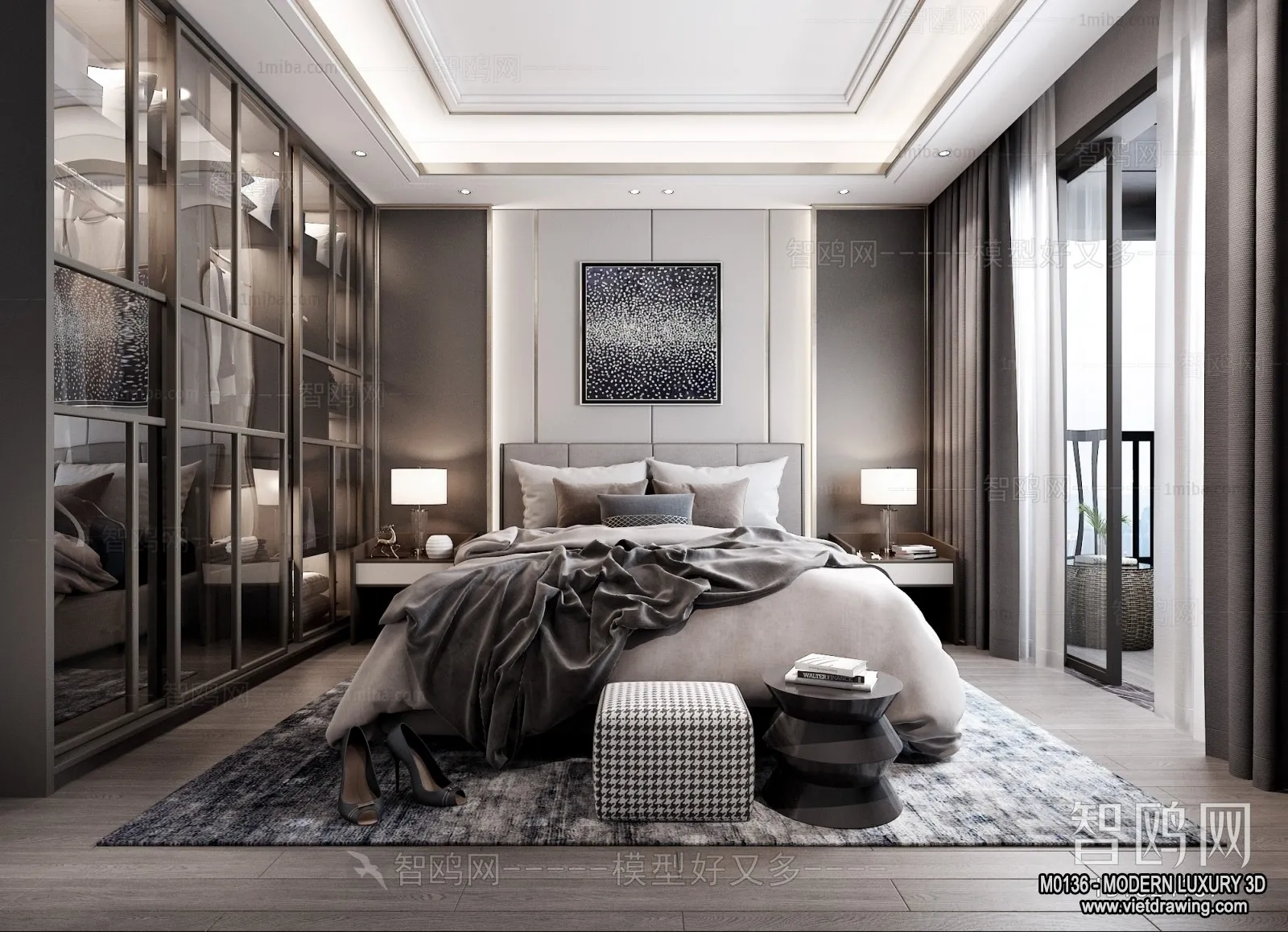 Bedroom - 3D Interior Scene - Luxury Style - 062