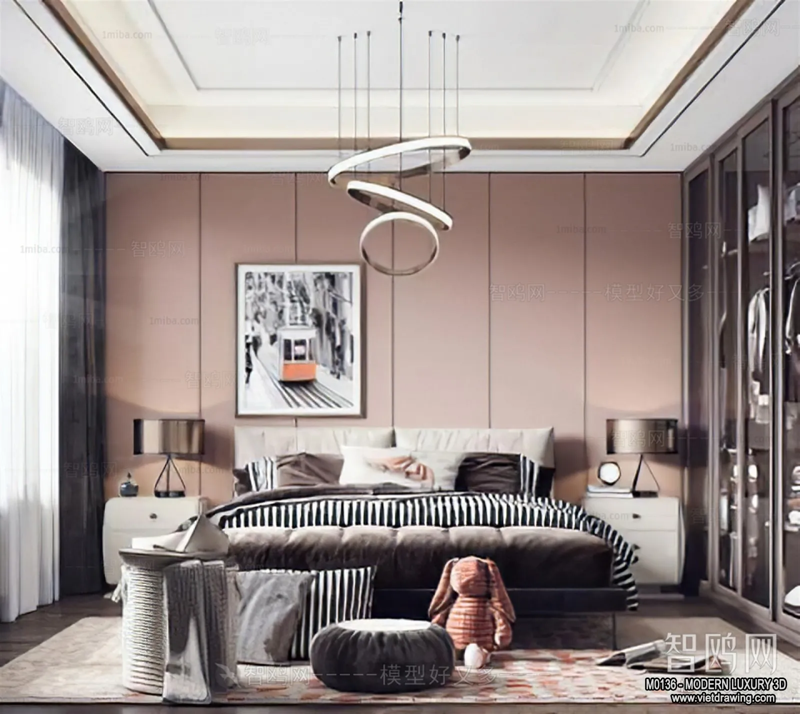 Bedroom - 3D Interior Scene - Luxury Style - 063