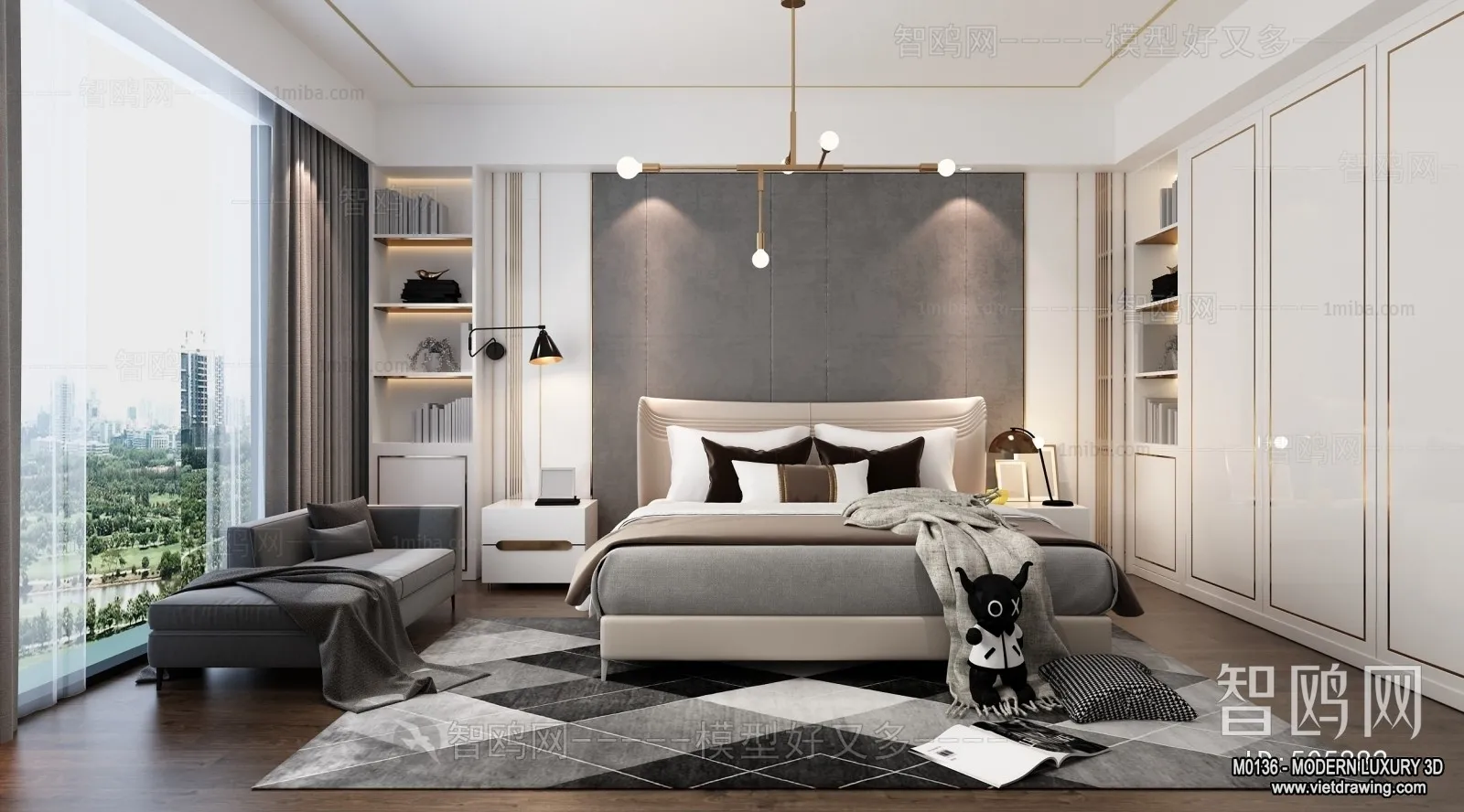 Bedroom - 3D Interior Scene - Luxury Style - 064