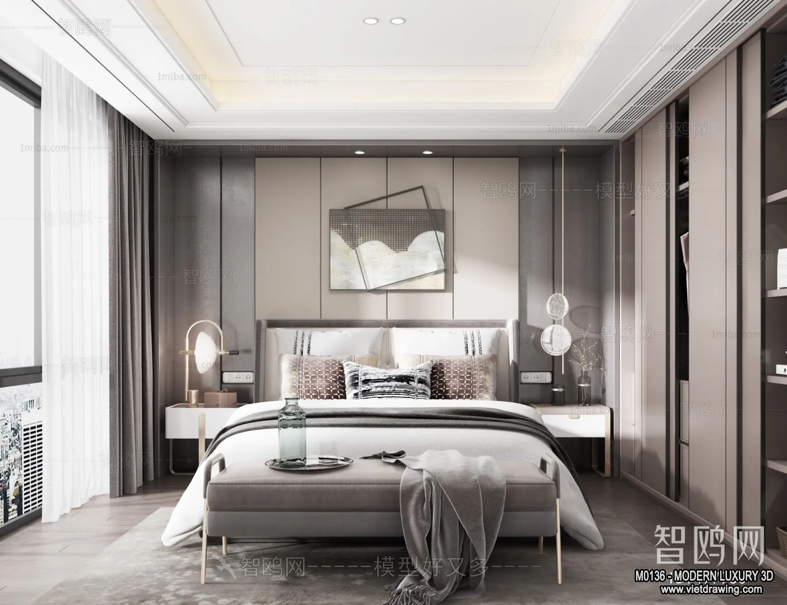 Bedroom - 3D Interior Scene - Luxury Style - 067