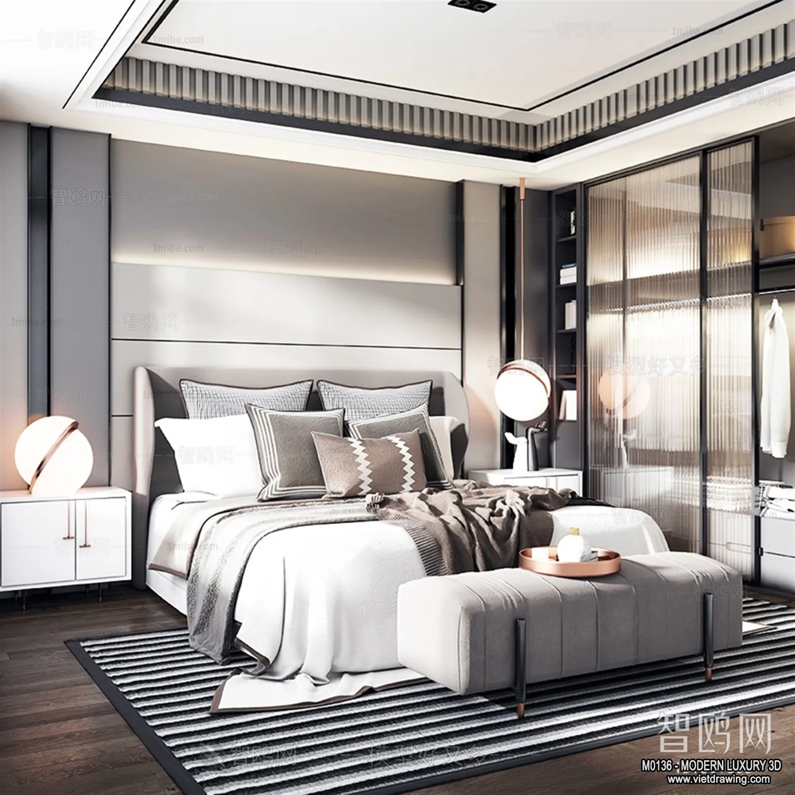 Bedroom - 3D Interior Scene - Luxury Style - 071