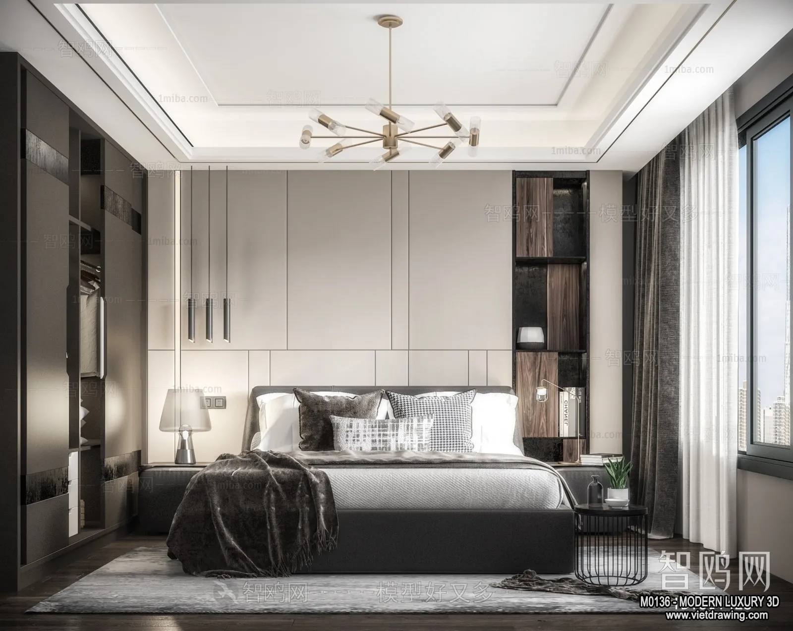Bedroom - 3D Interior Scene - Luxury Style - 073