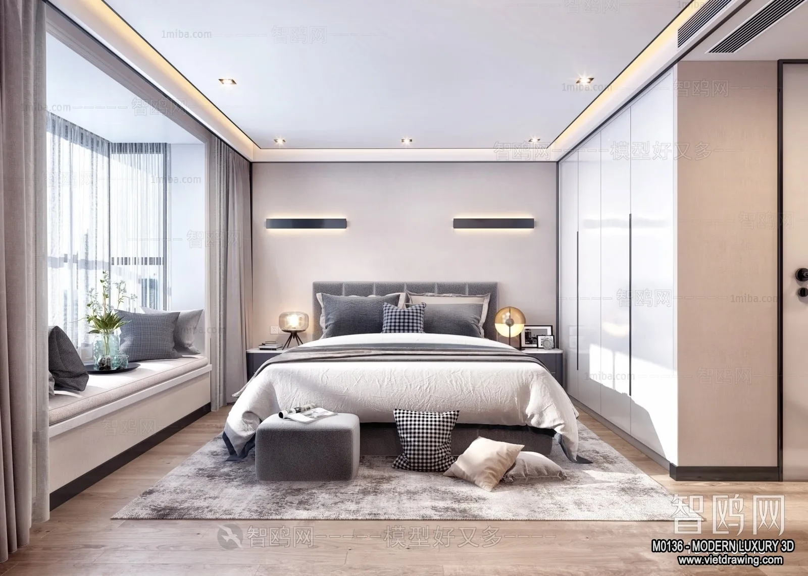 Bedroom - 3D Interior Scene - Luxury Style - 076