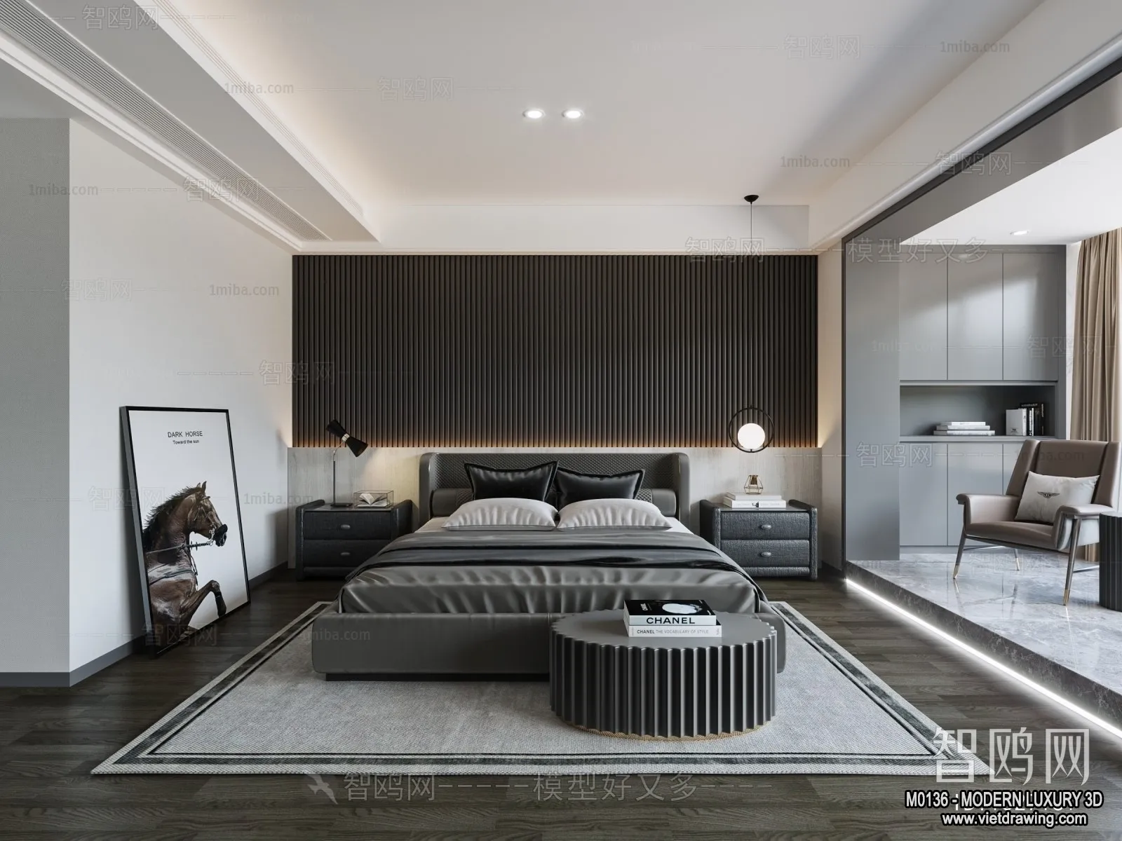 Bedroom - 3D Interior Scene - Luxury Style - 077