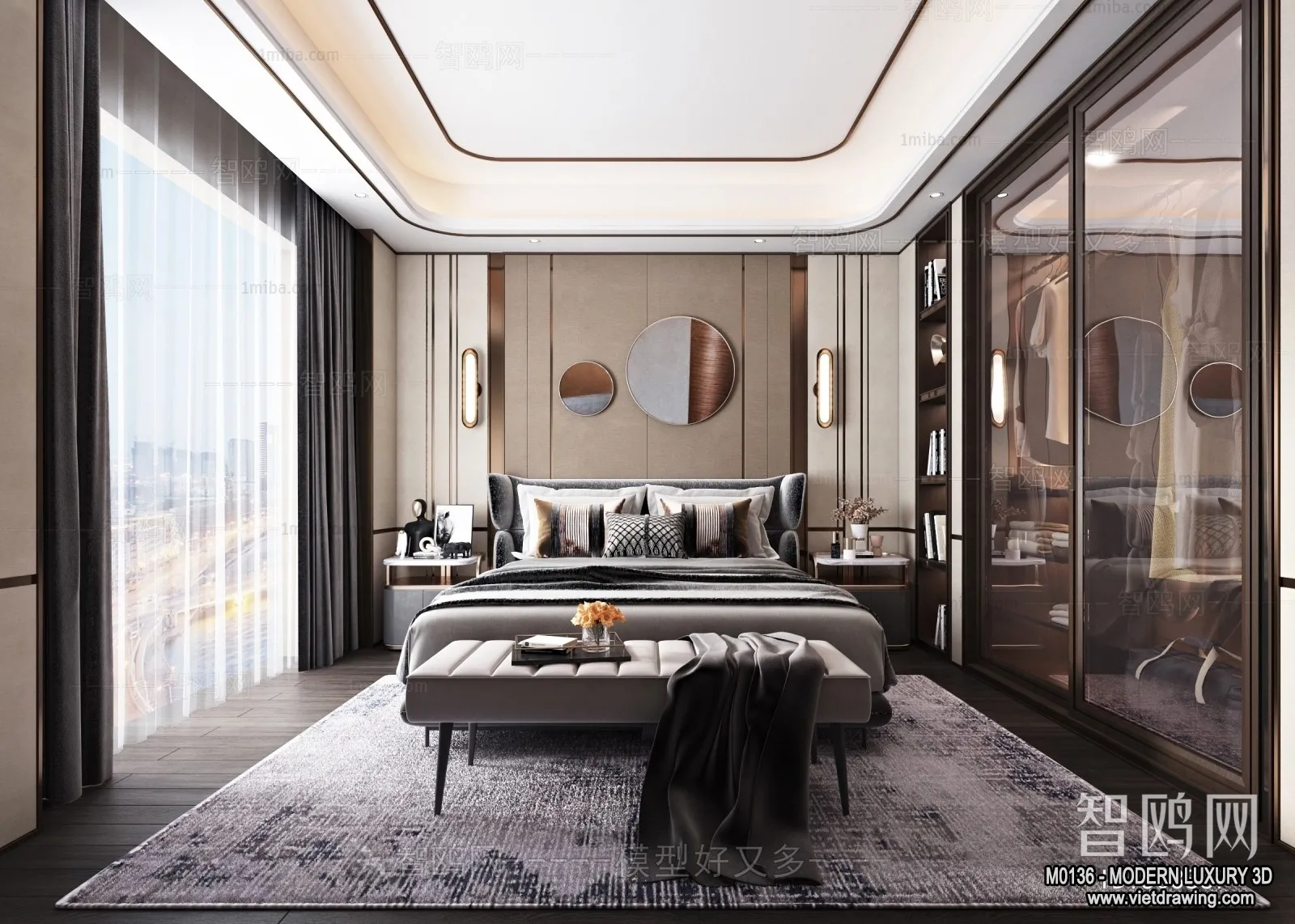 Bedroom - 3D Interior Scene - Luxury Style - 079