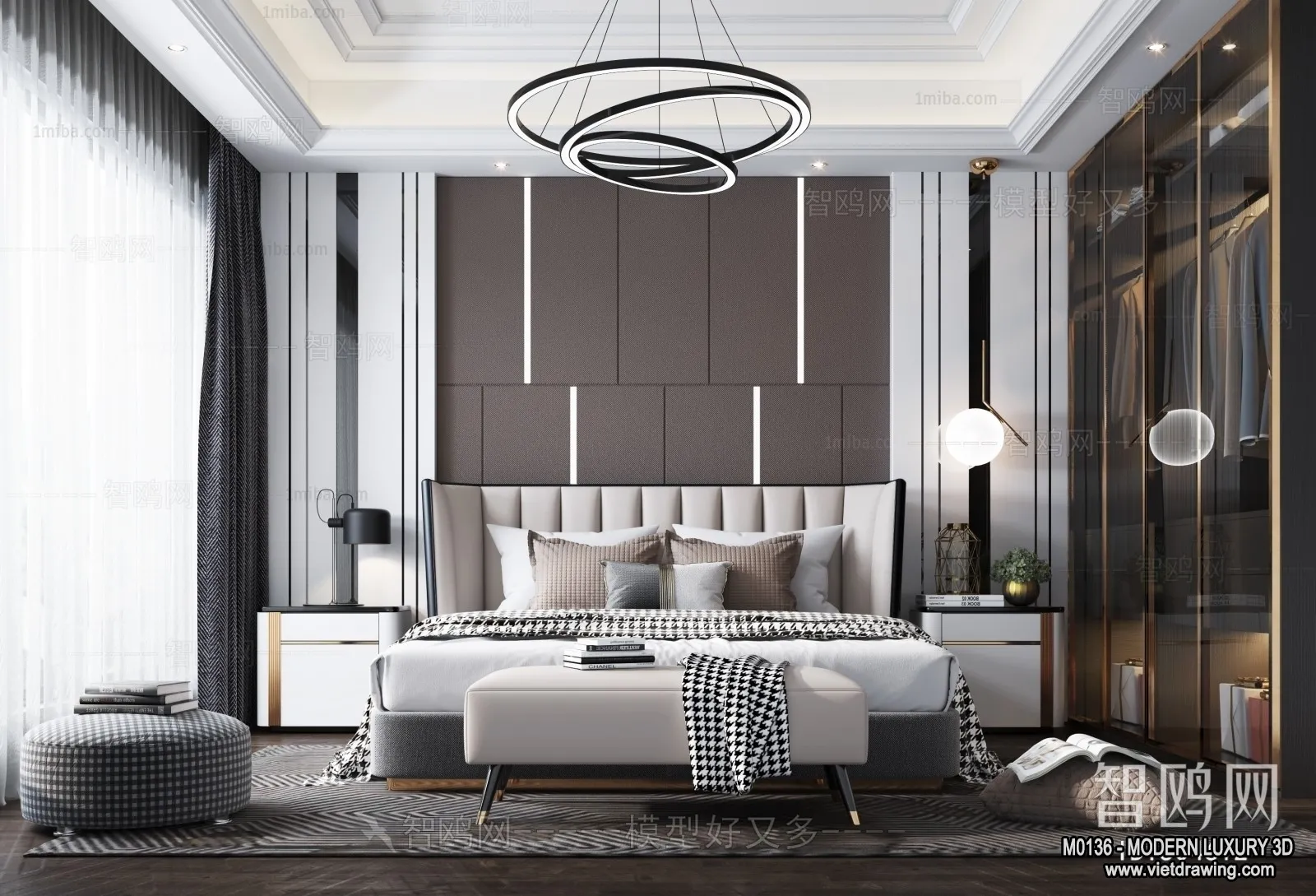 Bedroom - 3D Interior Scene - Luxury Style - 081