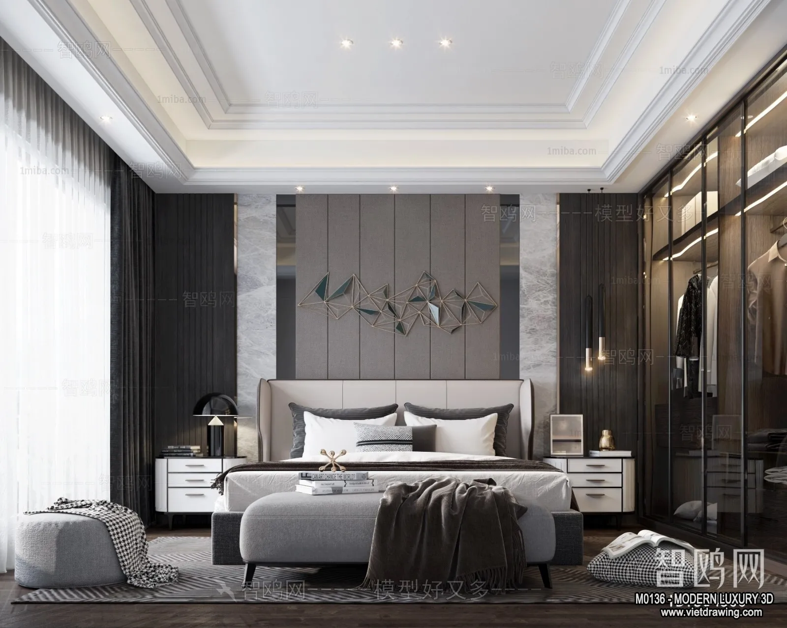 Bedroom - 3D Interior Scene - Luxury Style - 082