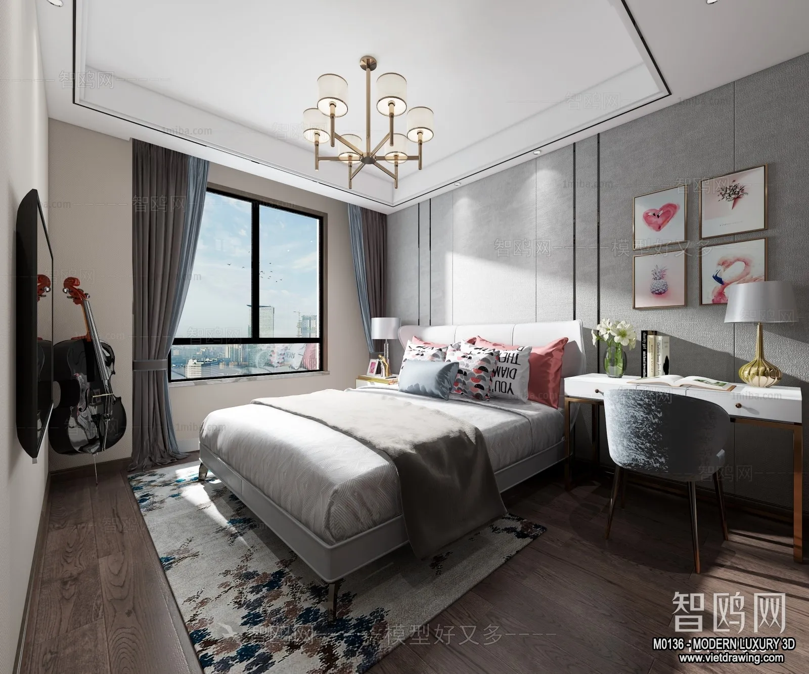 Bedroom - 3D Interior Scene - Luxury Style - 083