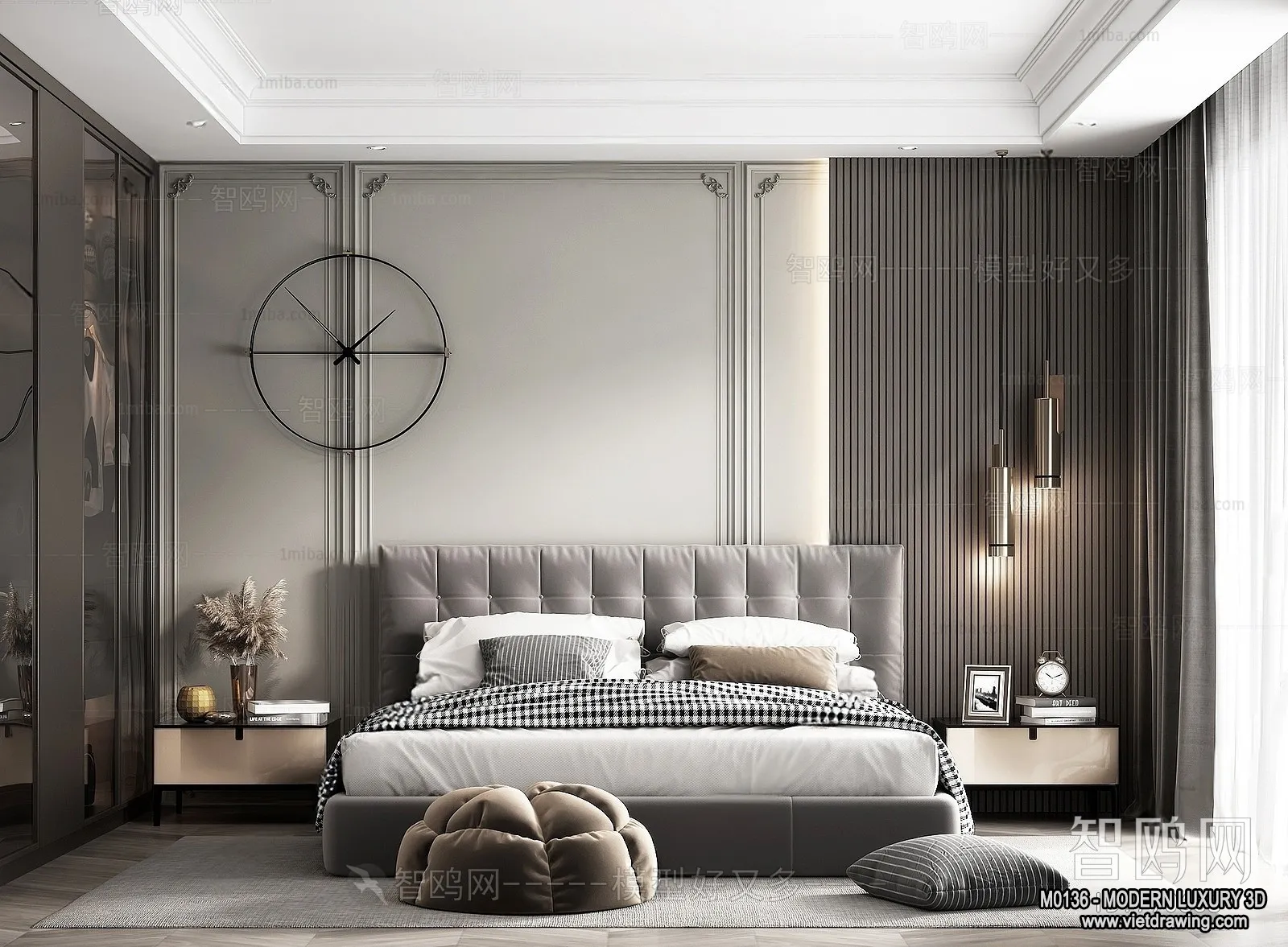 Bedroom - 3D Interior Scene - Luxury Style - 089