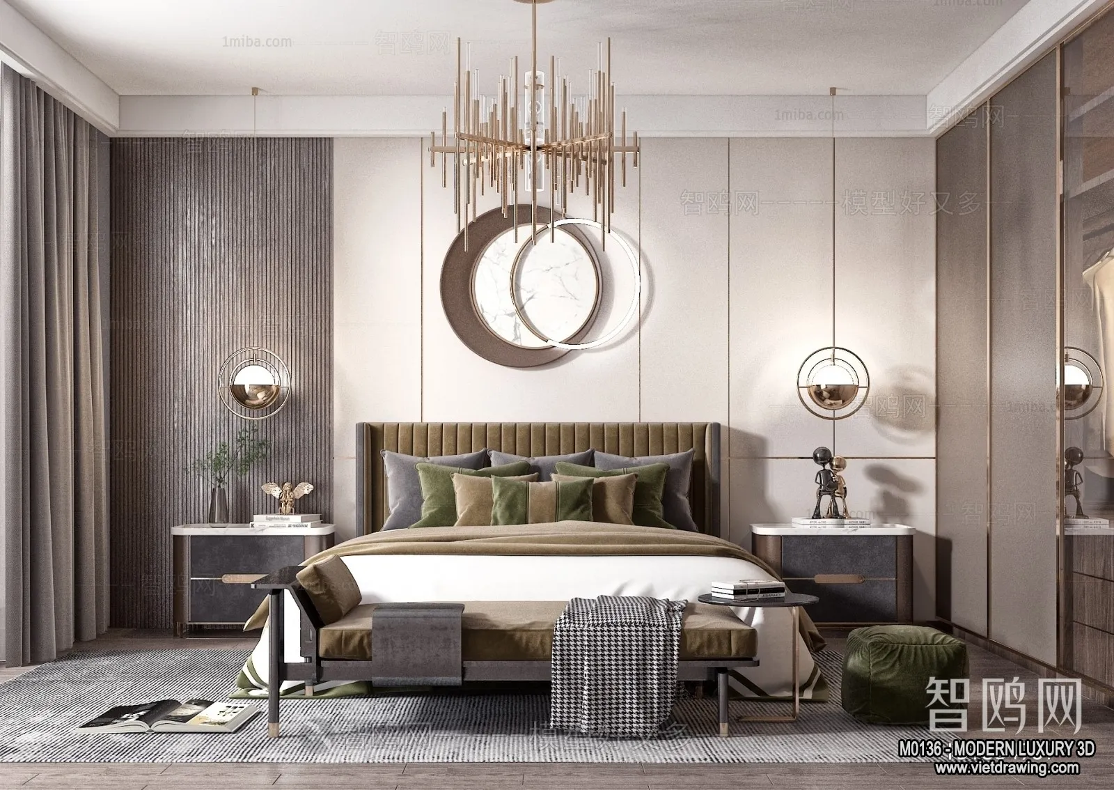 Bedroom - 3D Interior Scene - Luxury Style - 091