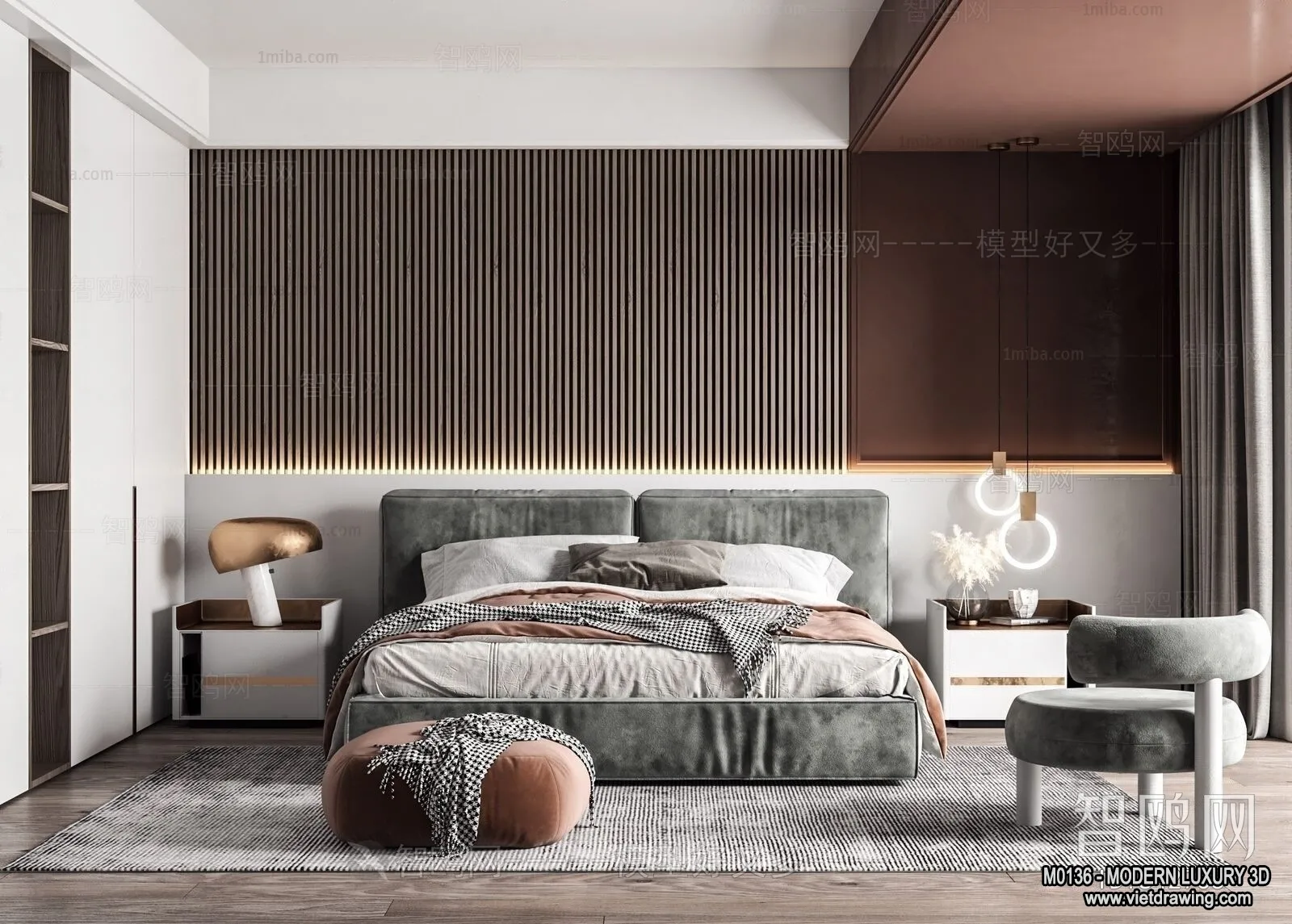 Bedroom - 3D Interior Scene - Luxury Style - 093