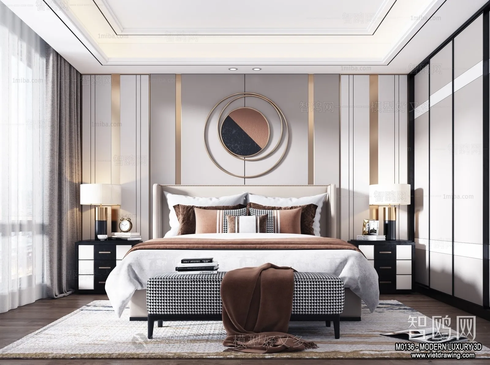 Bedroom - 3D Interior Scene - Luxury Style - 097