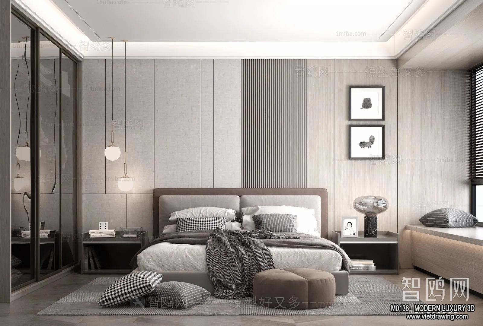 Bedroom - 3D Interior Scene - Luxury Style - 100
