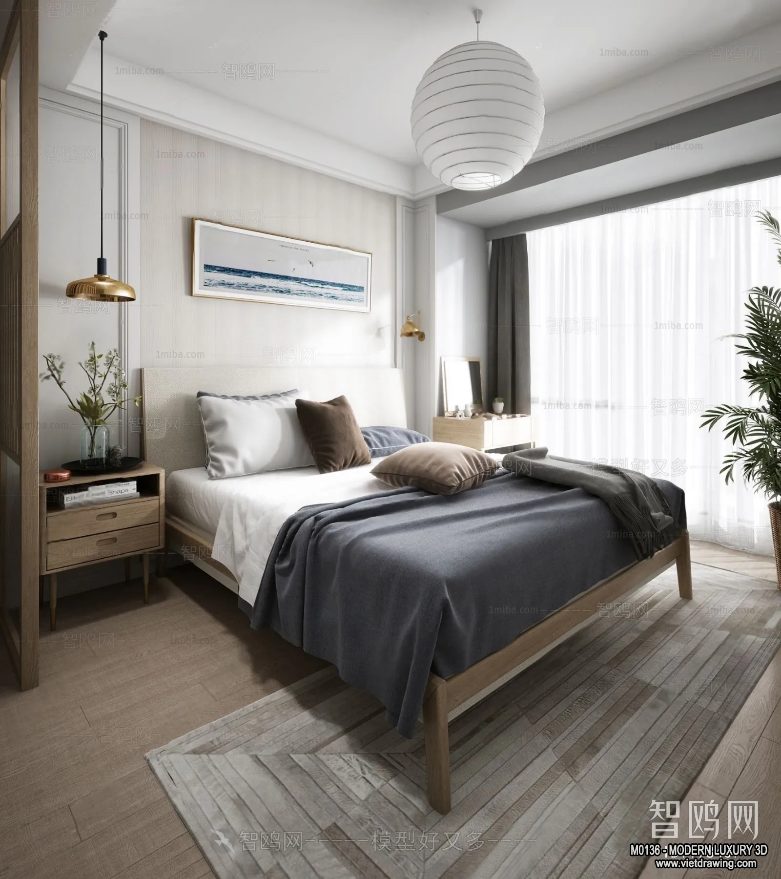Bedroom - 3D Interior Scene - Luxury Style - 103